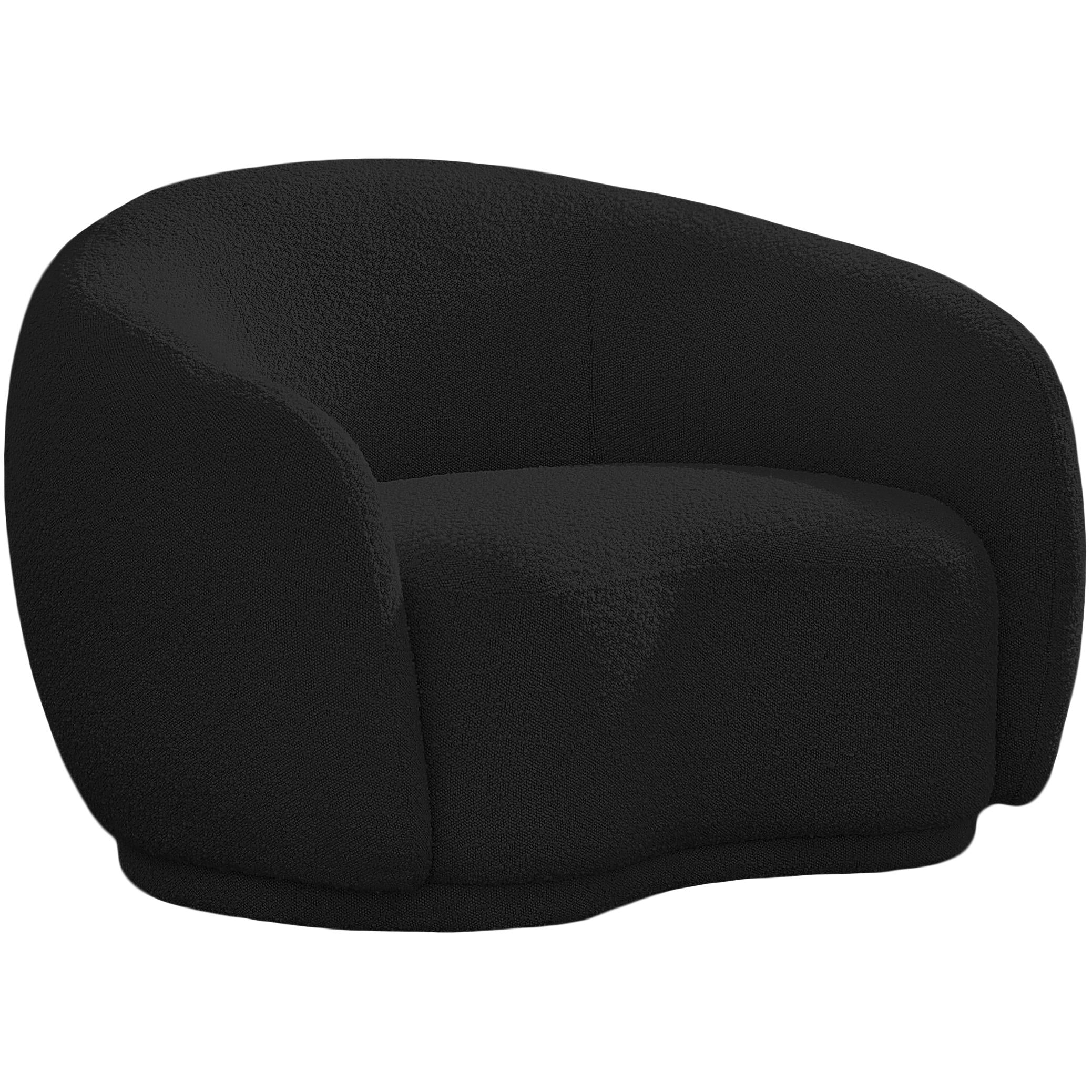 Meridian Hyde Black Boucle Fabric Chair