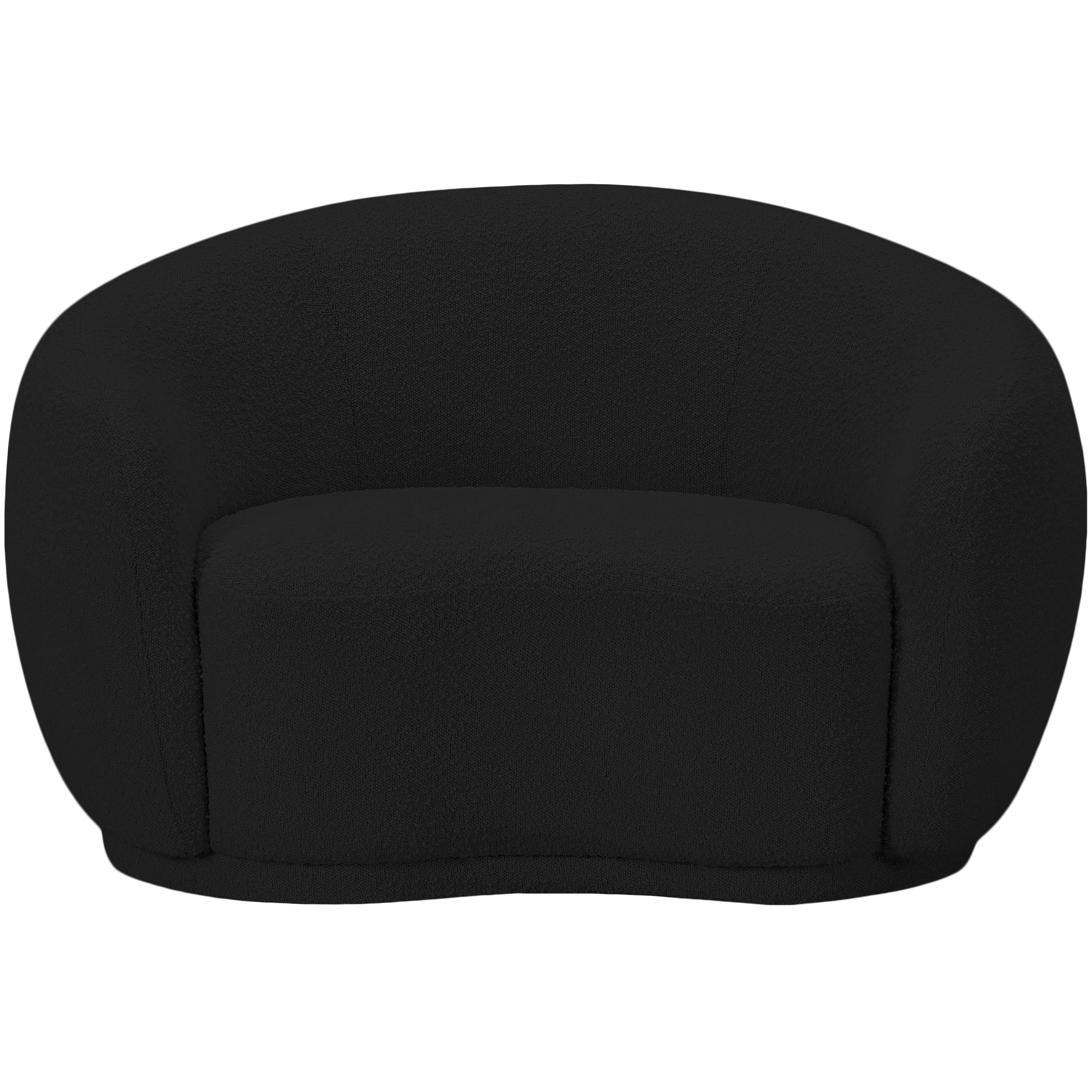 Meridian Hyde Black Boucle Fabric Chair