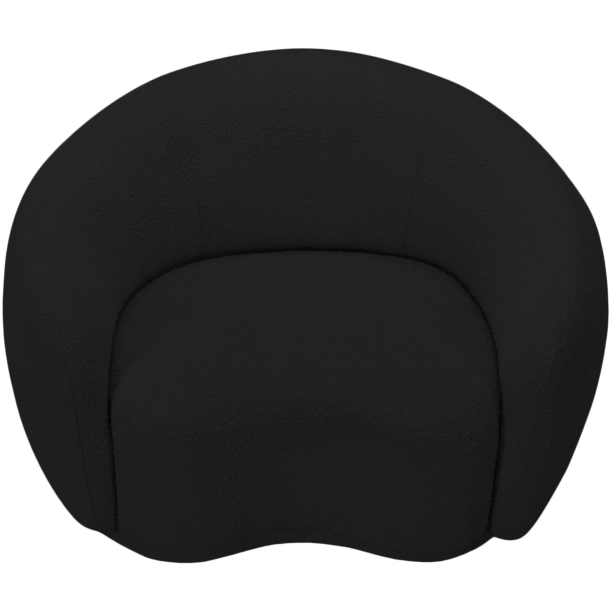 Meridian Hyde Black Boucle Fabric Chair