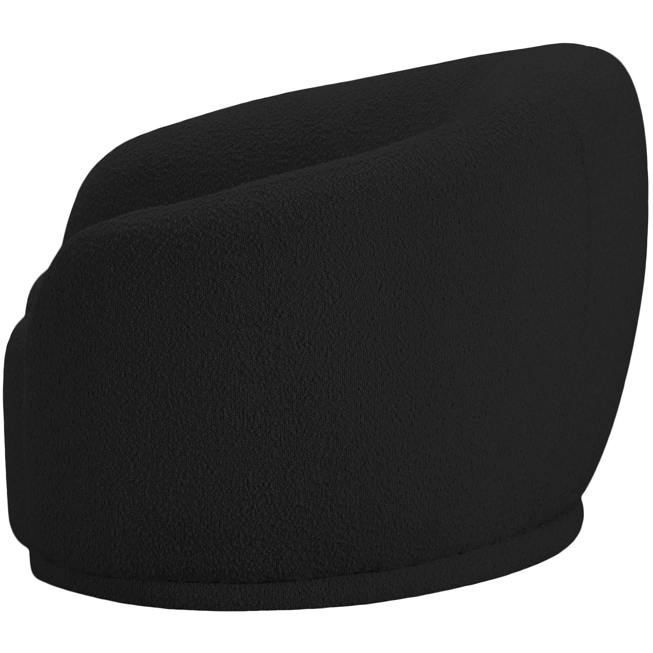 Meridian Hyde Black Boucle Fabric Chair