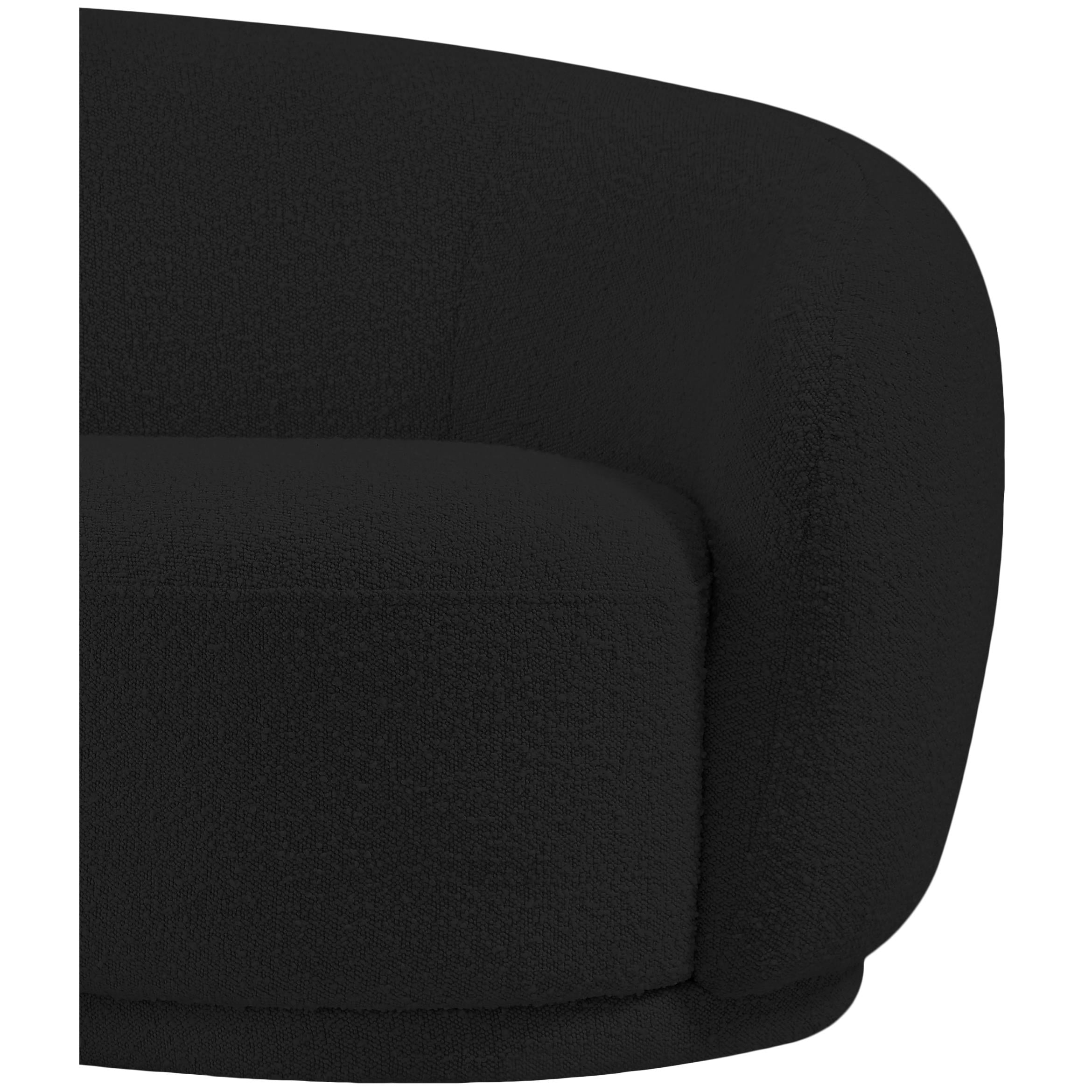 Meridian Hyde Black Boucle Fabric Chair
