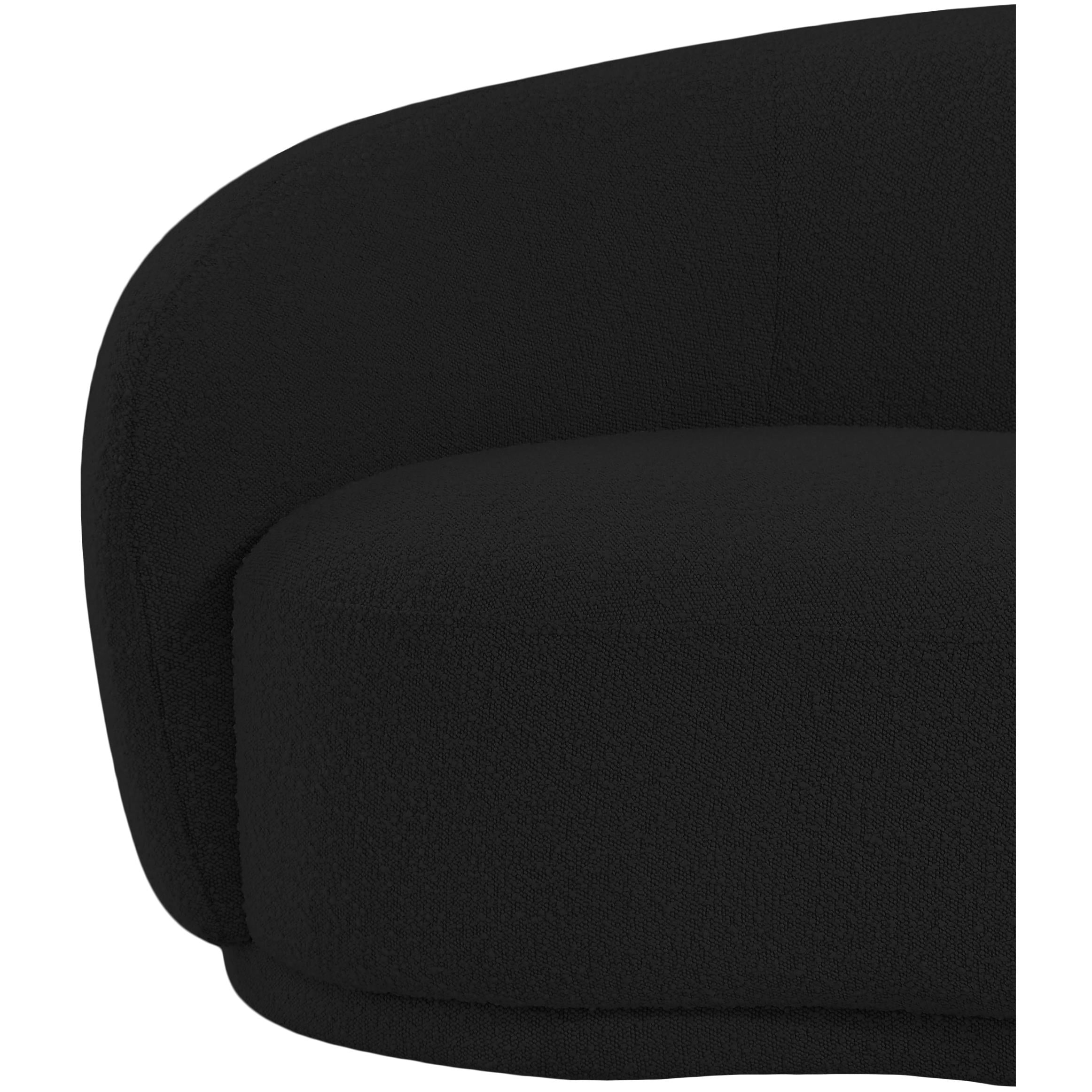 Meridian Hyde Black Boucle Fabric Chair