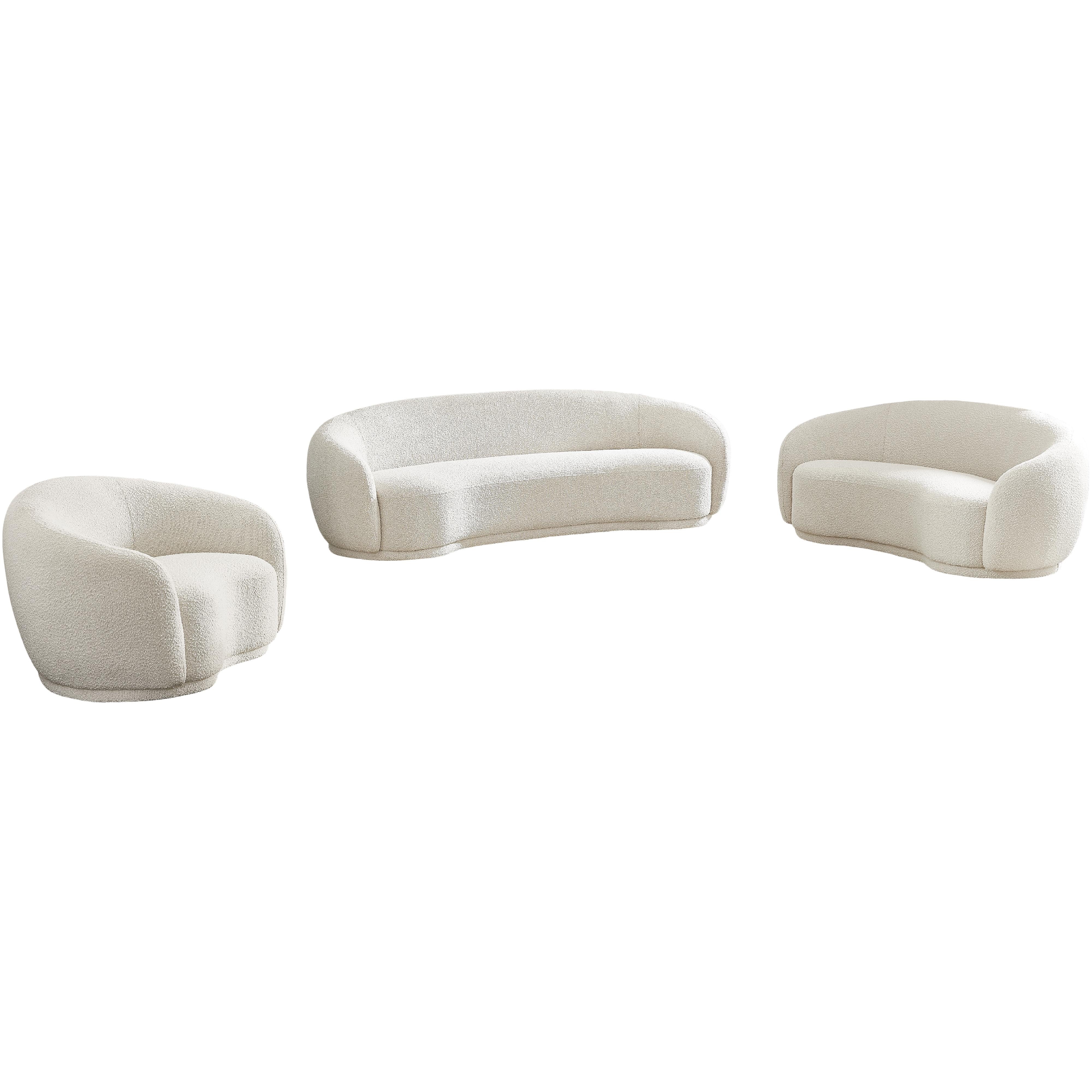 Meridian Hyde Cream Boucle Fabric Chair