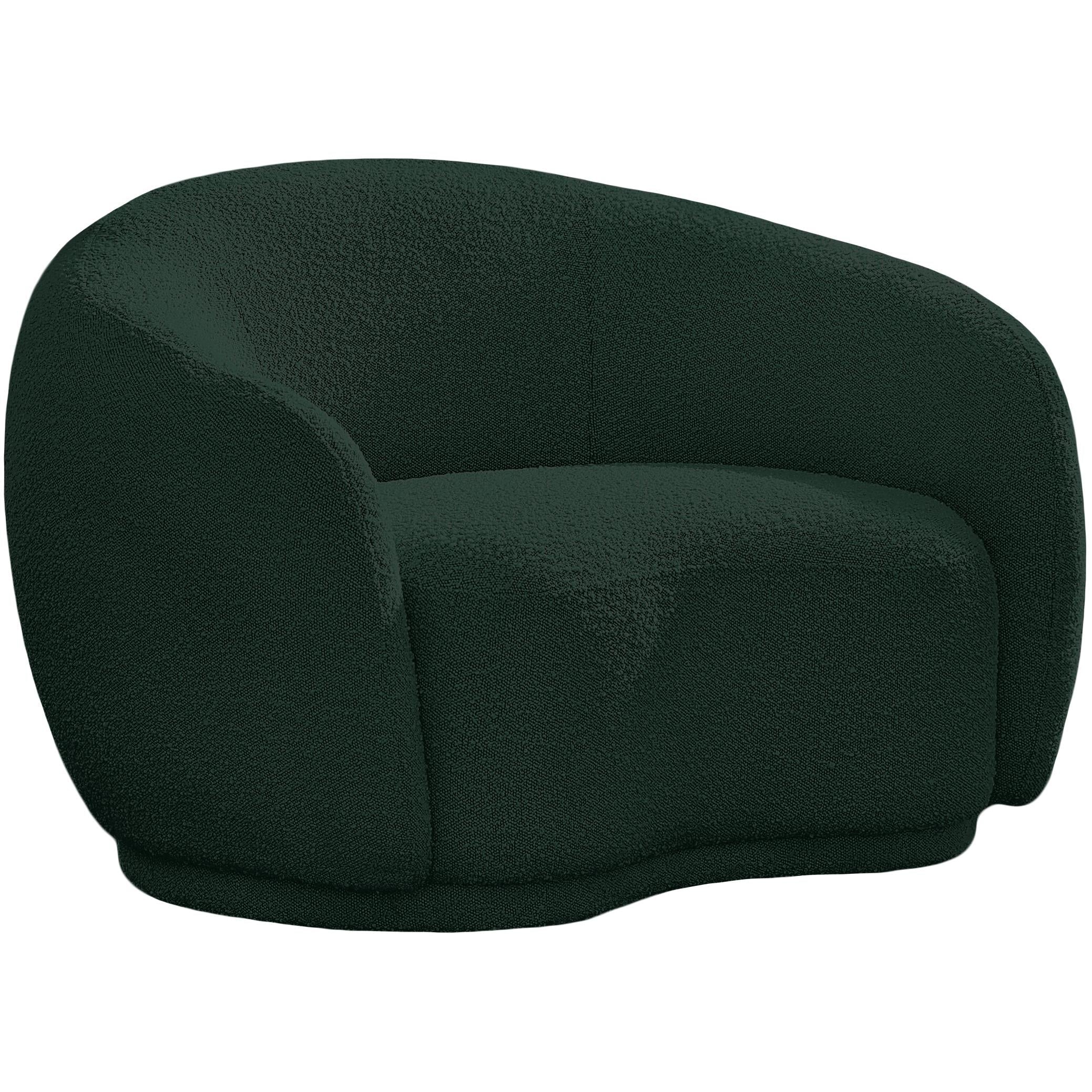 Meridian Hyde Green Boucle Fabric Chair