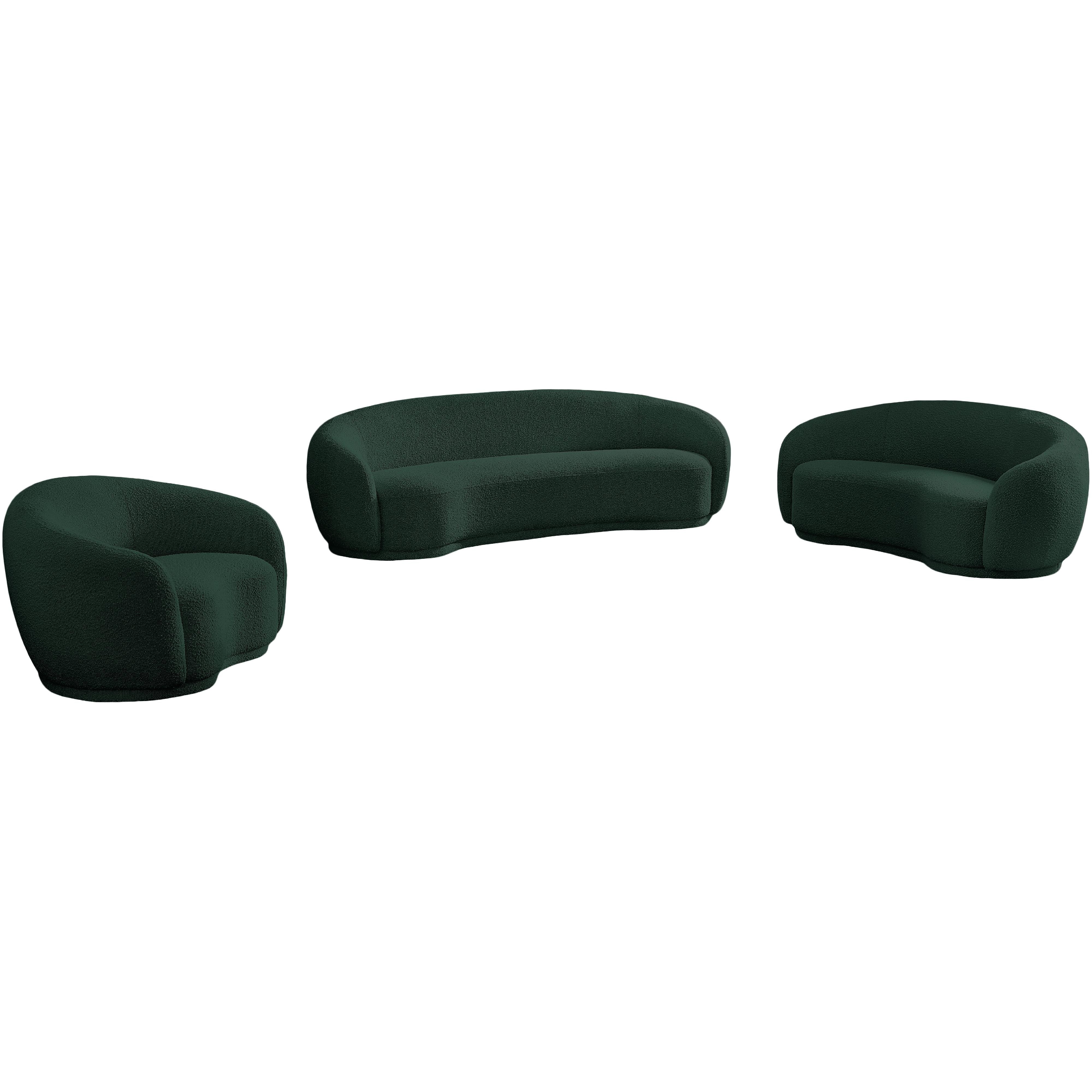 Meridian Hyde Green Boucle Fabric Chair