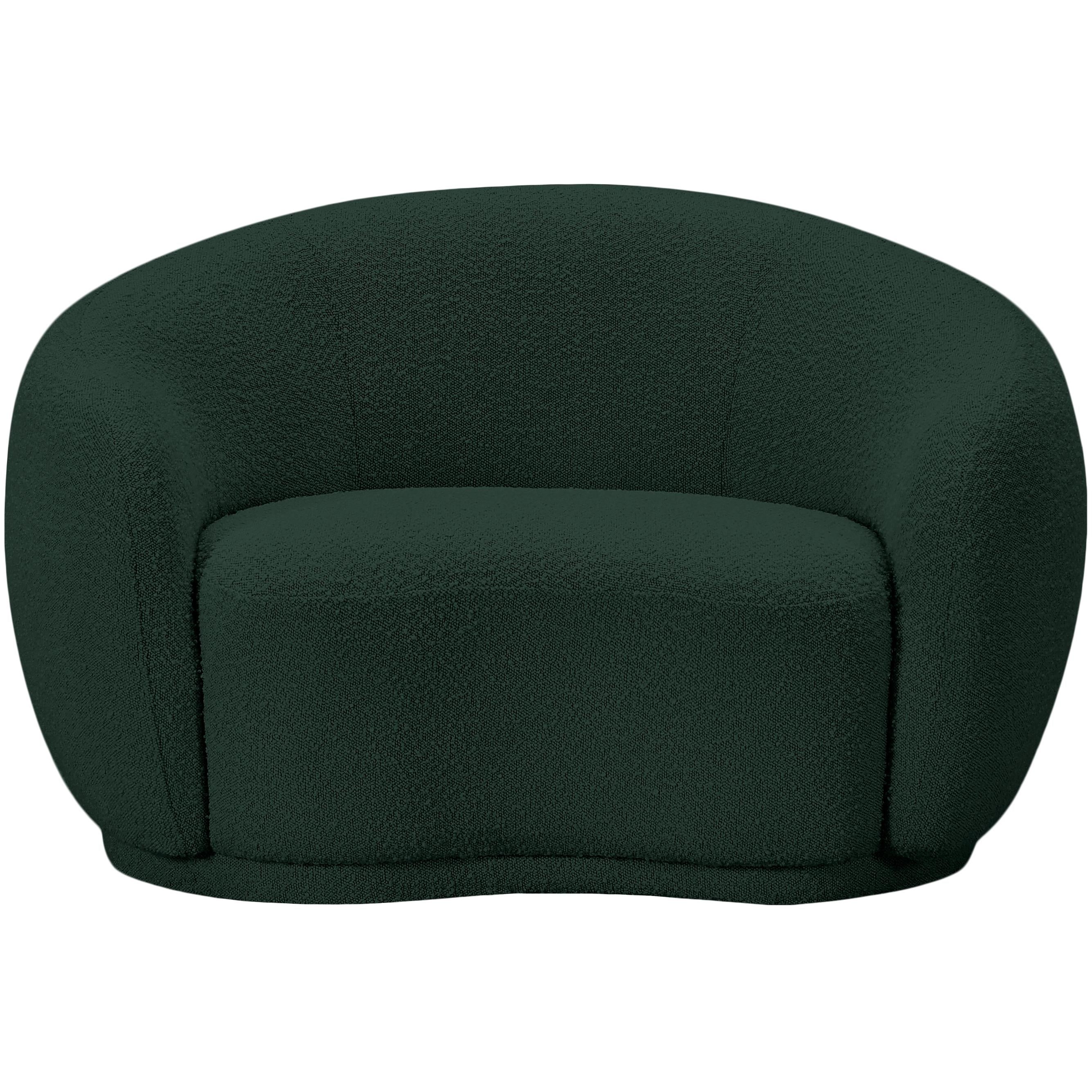 Meridian Hyde Green Boucle Fabric Chair