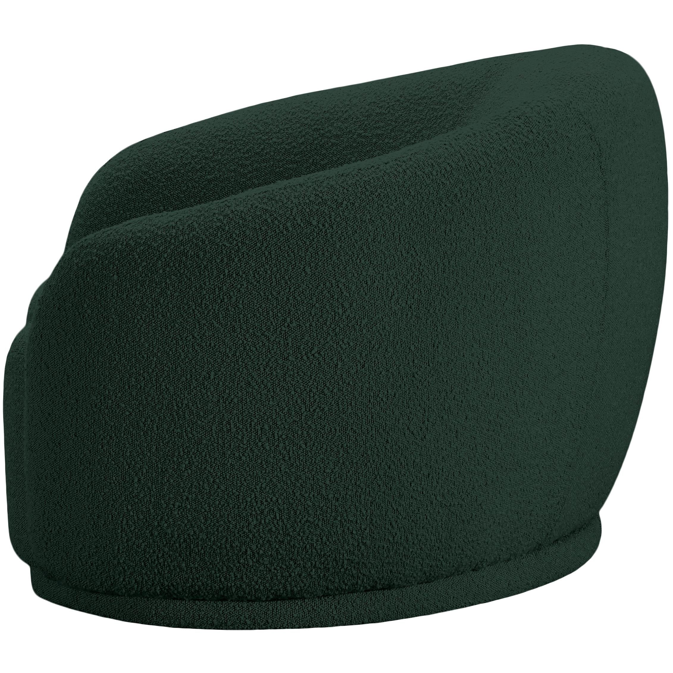 Meridian Hyde Green Boucle Fabric Chair