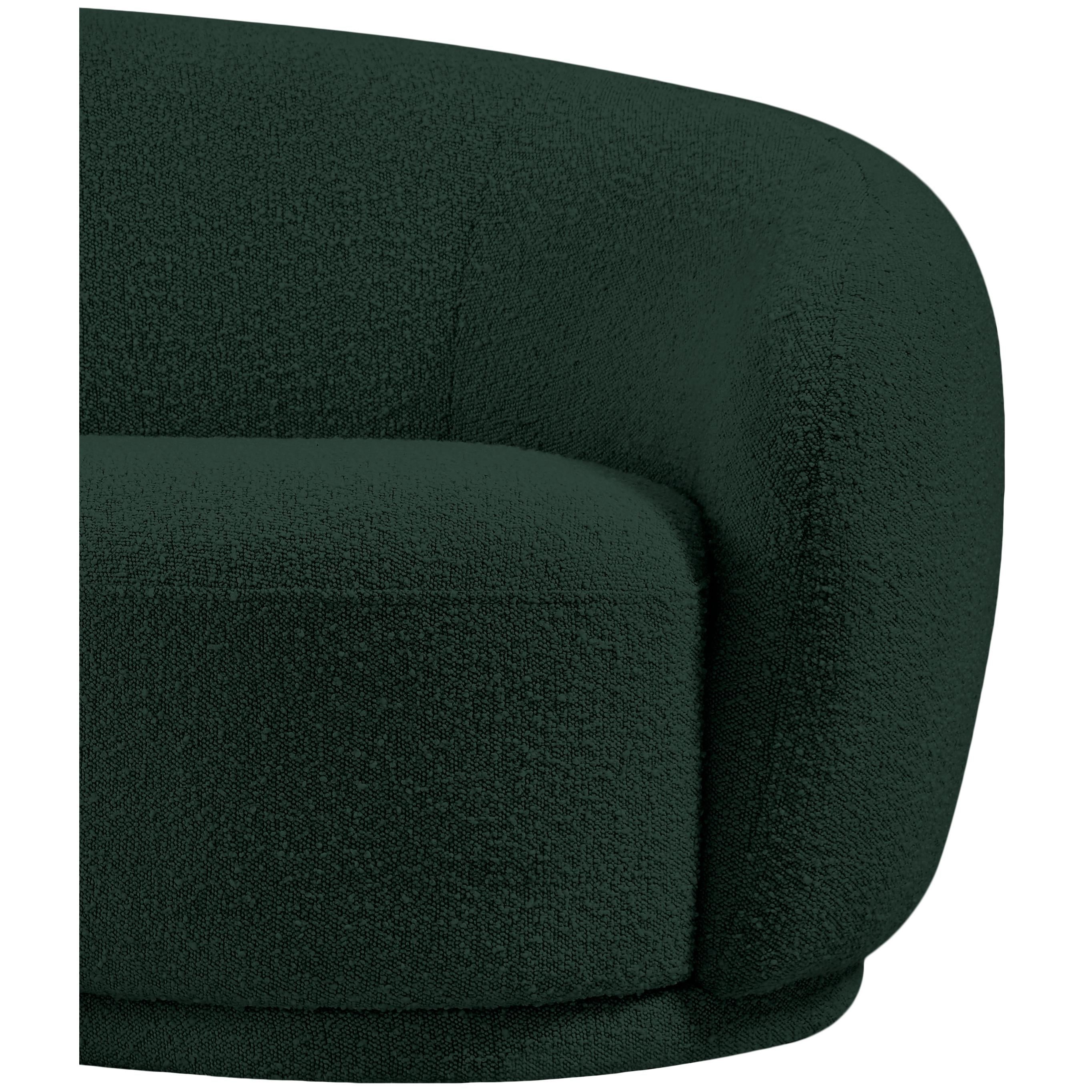 Meridian Hyde Green Boucle Fabric Chair