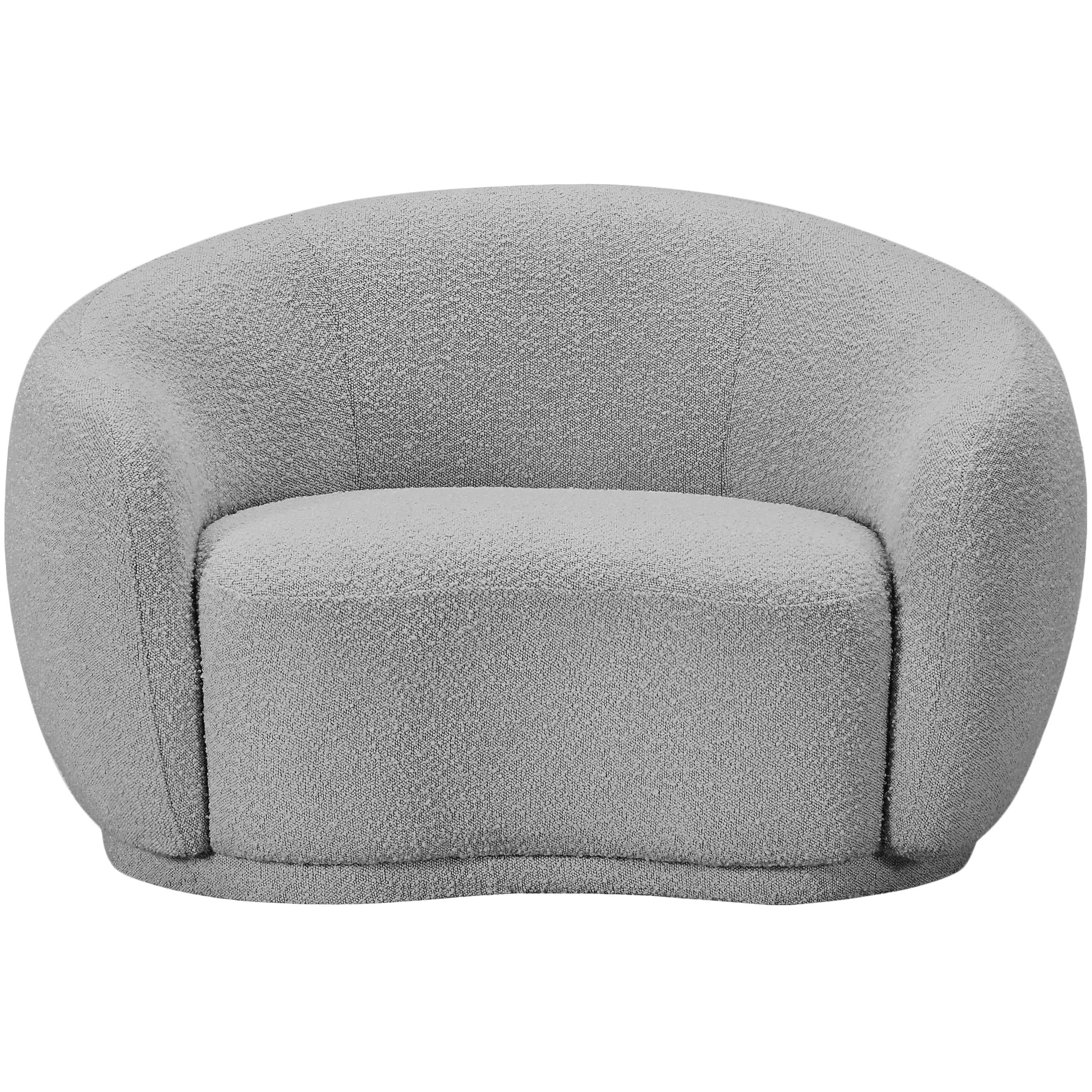 Meridian Hyde Grey Boucle Fabric Chair
