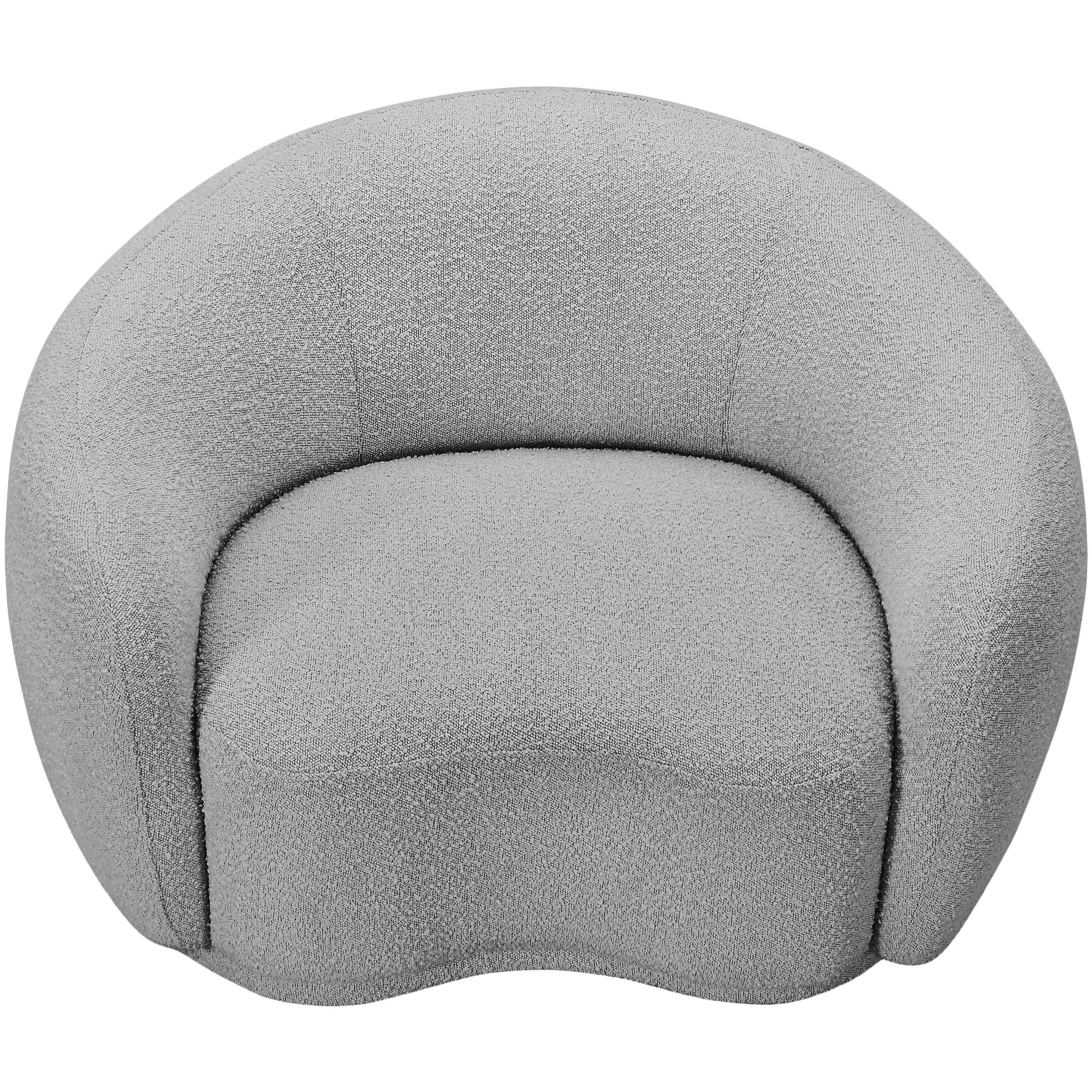 Meridian Hyde Grey Boucle Fabric Chair