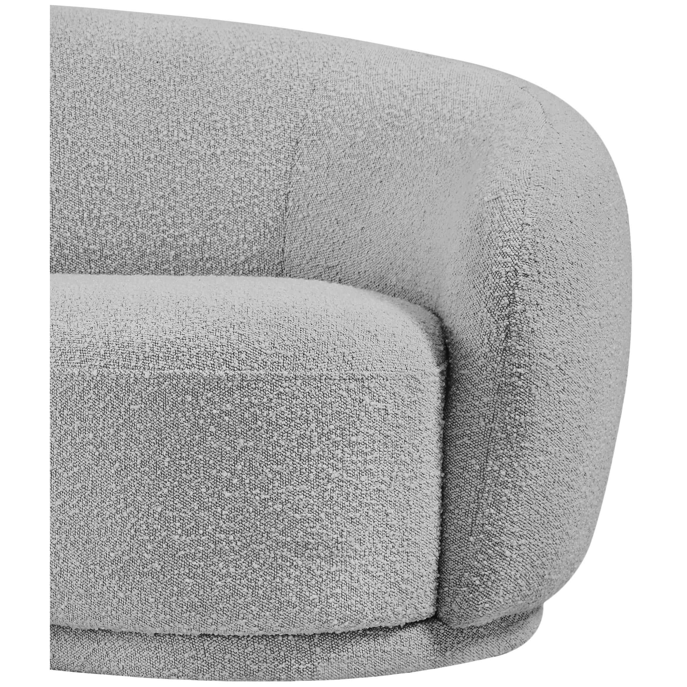 Meridian Hyde Grey Boucle Fabric Chair