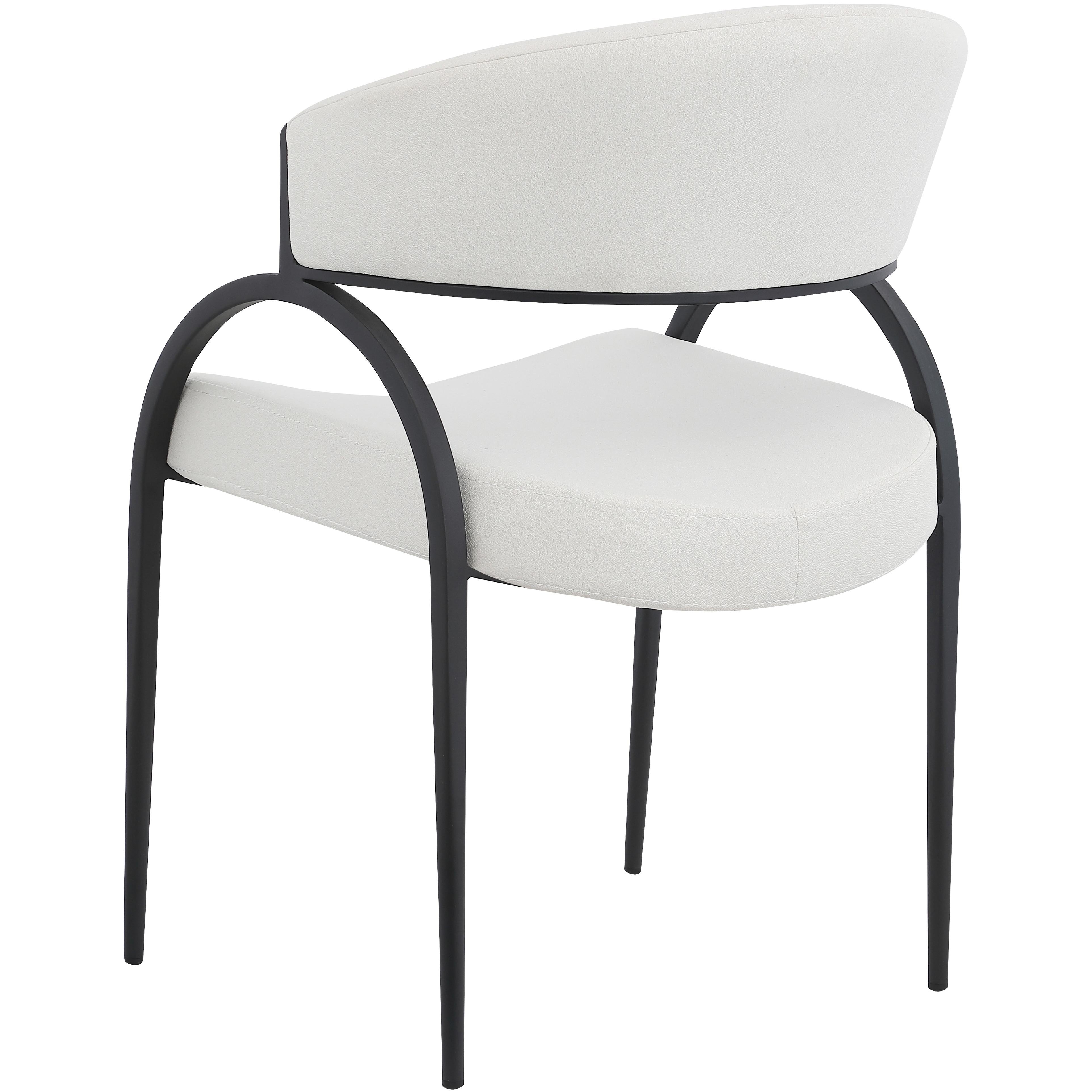 Meridian Privet Cream Linen Textured Fabric Dining Chair