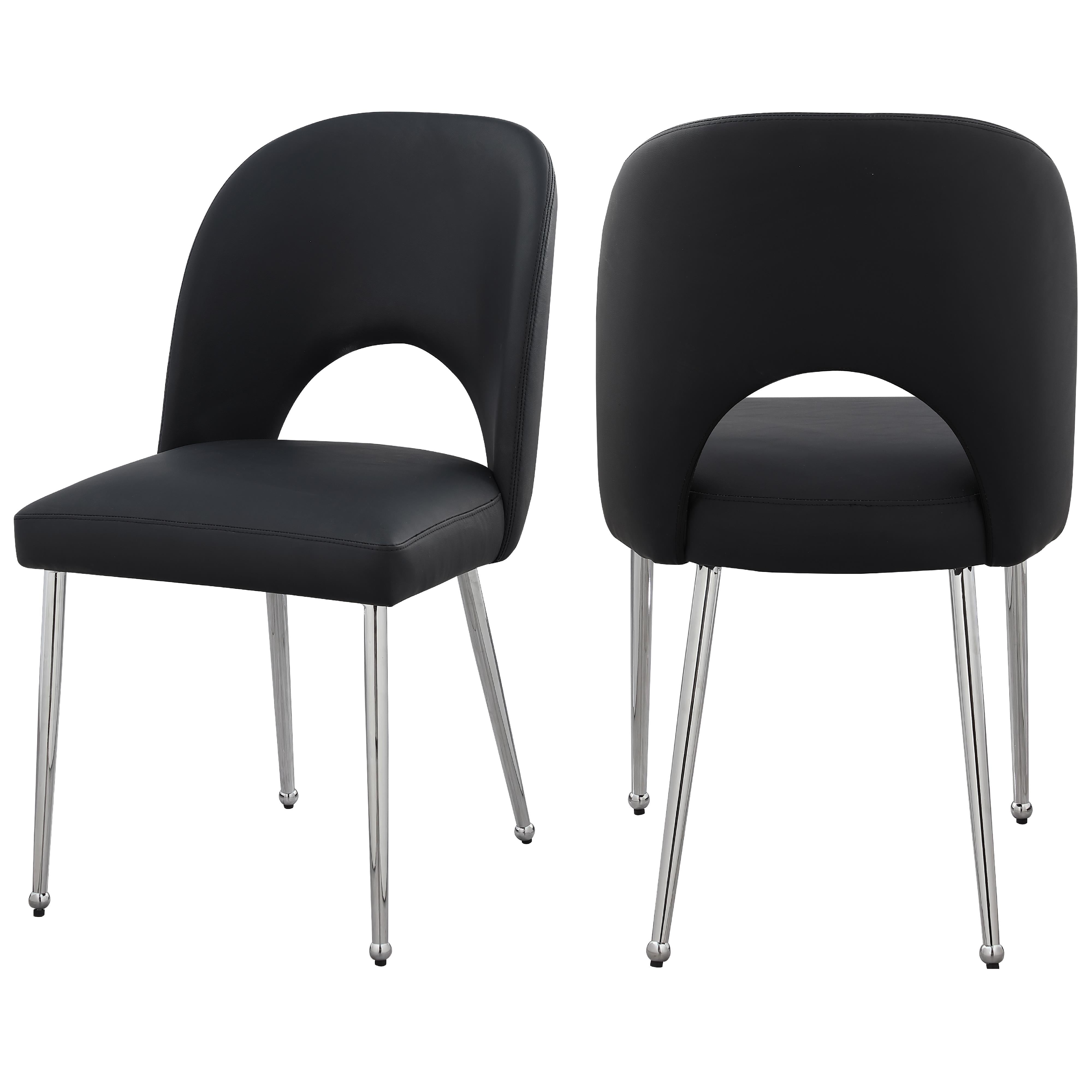 Meridian Logan Black Vegan Leather Dining Chair