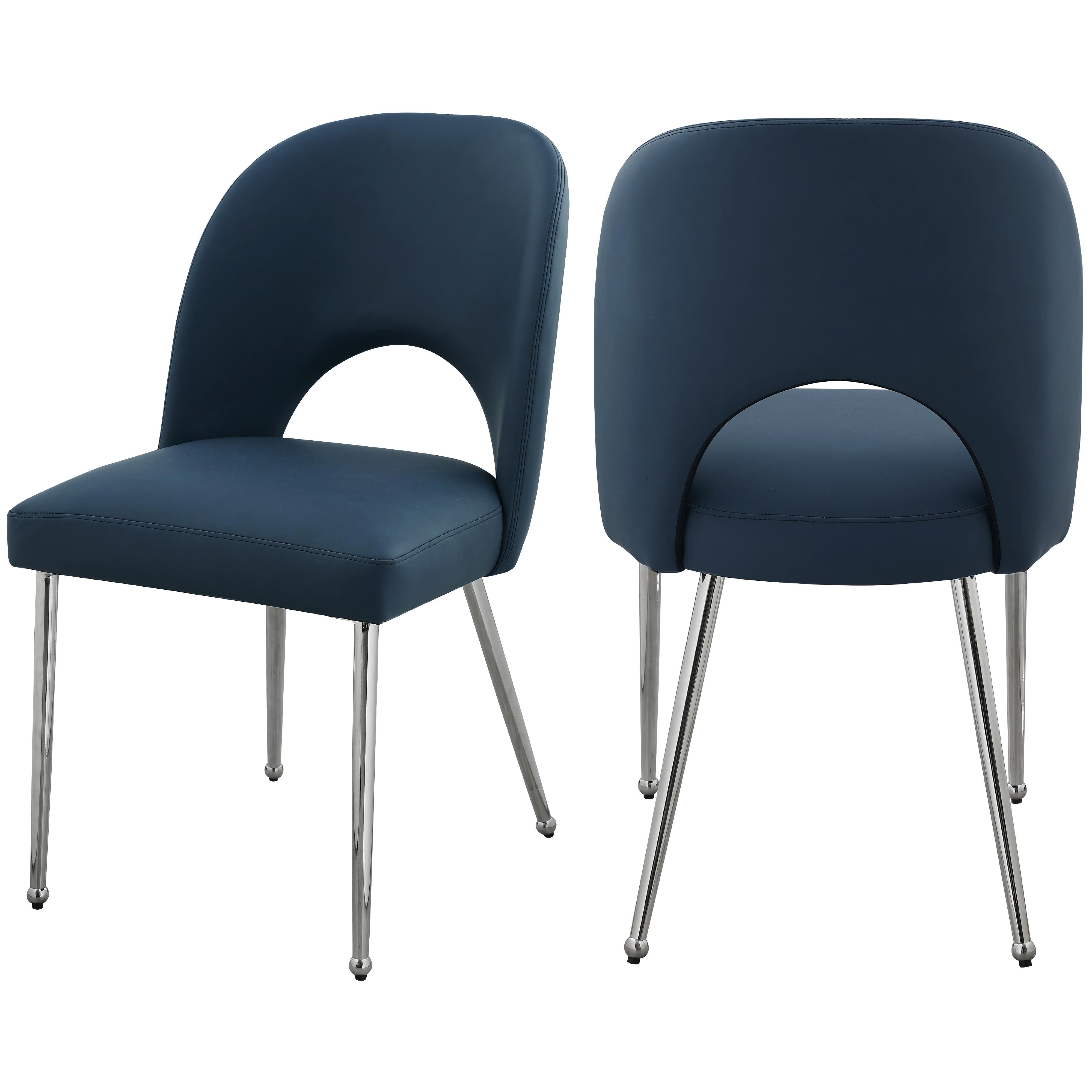 Meridian Logan Navy Vegan Leather Dining Chair