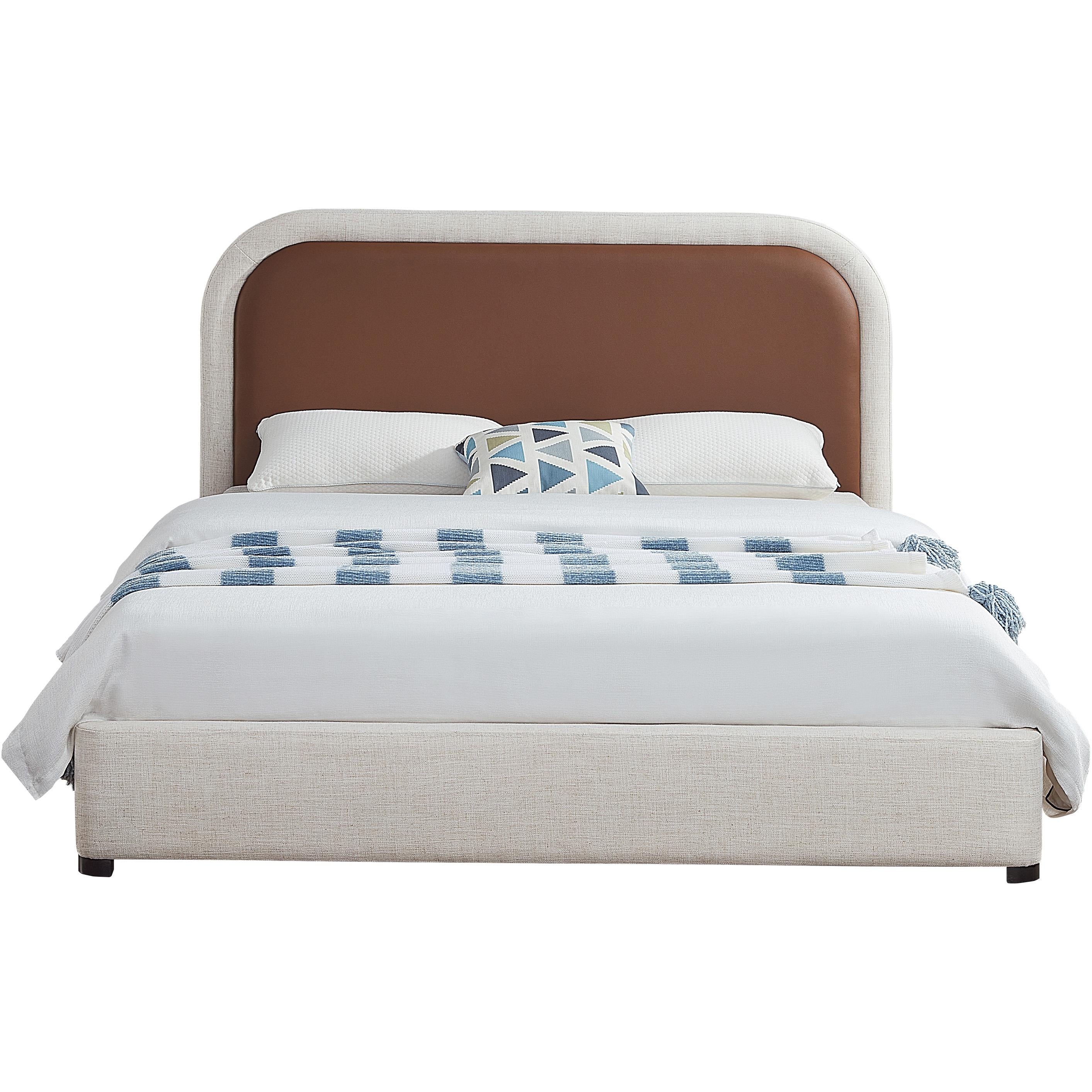 Meridian Blake Brown Vegan Leather Queen Bed
