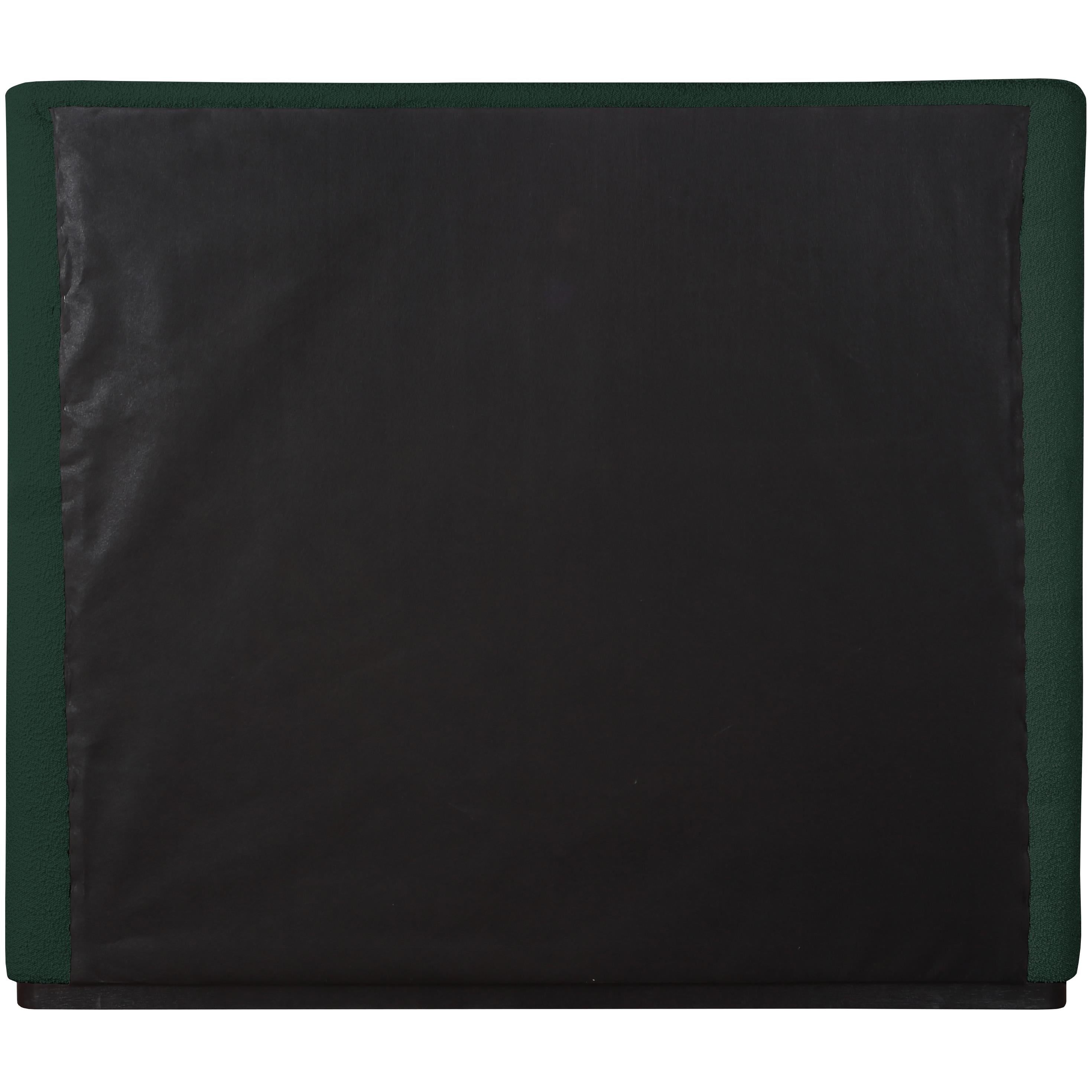 Meridian Oliver Green Boucle Fabric King Bed (3 Boxes)