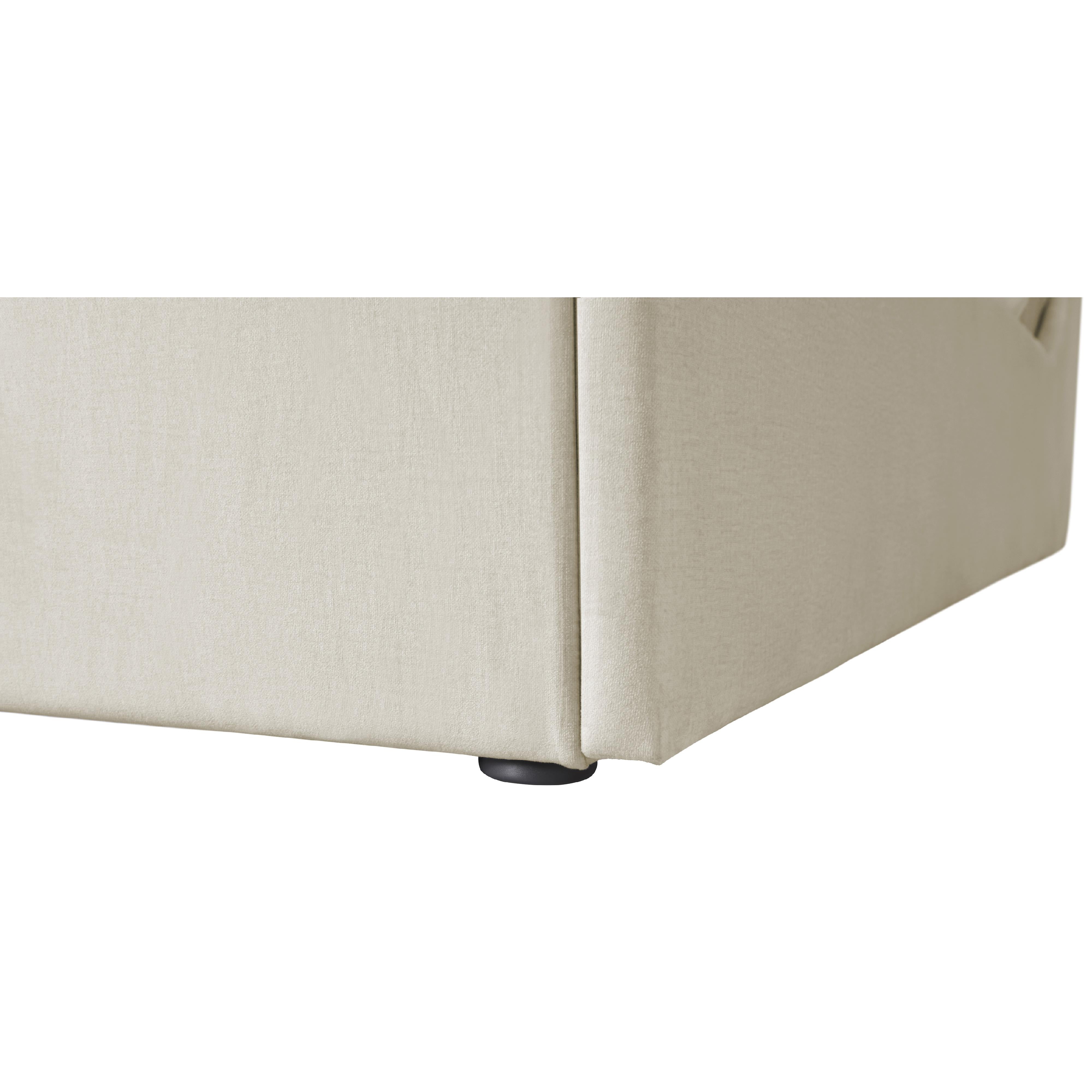 Meridian Tess Cream Velvet King Bed (3 Boxes)