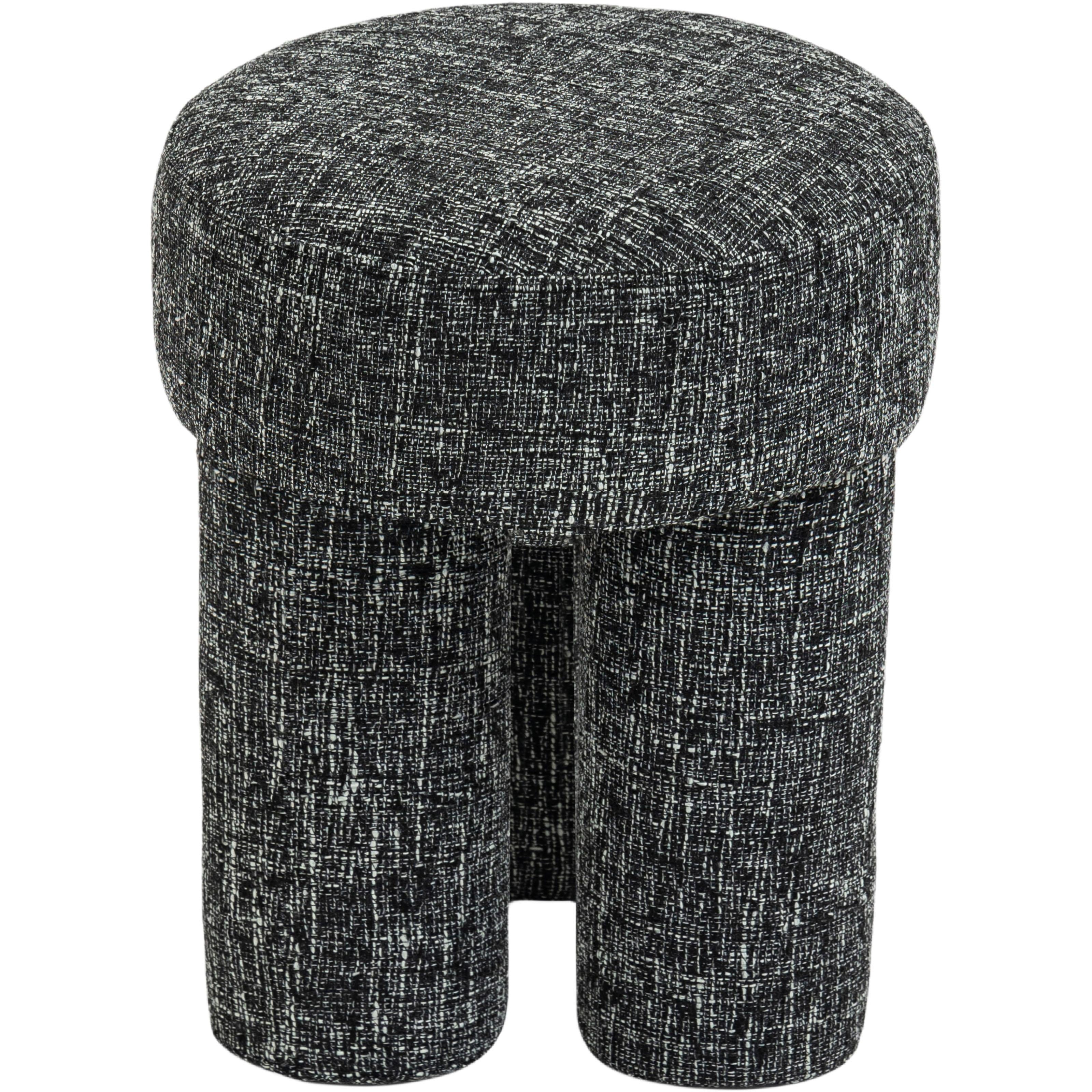Meridian Larson Black Polyester Fabric Ottoman/Stool