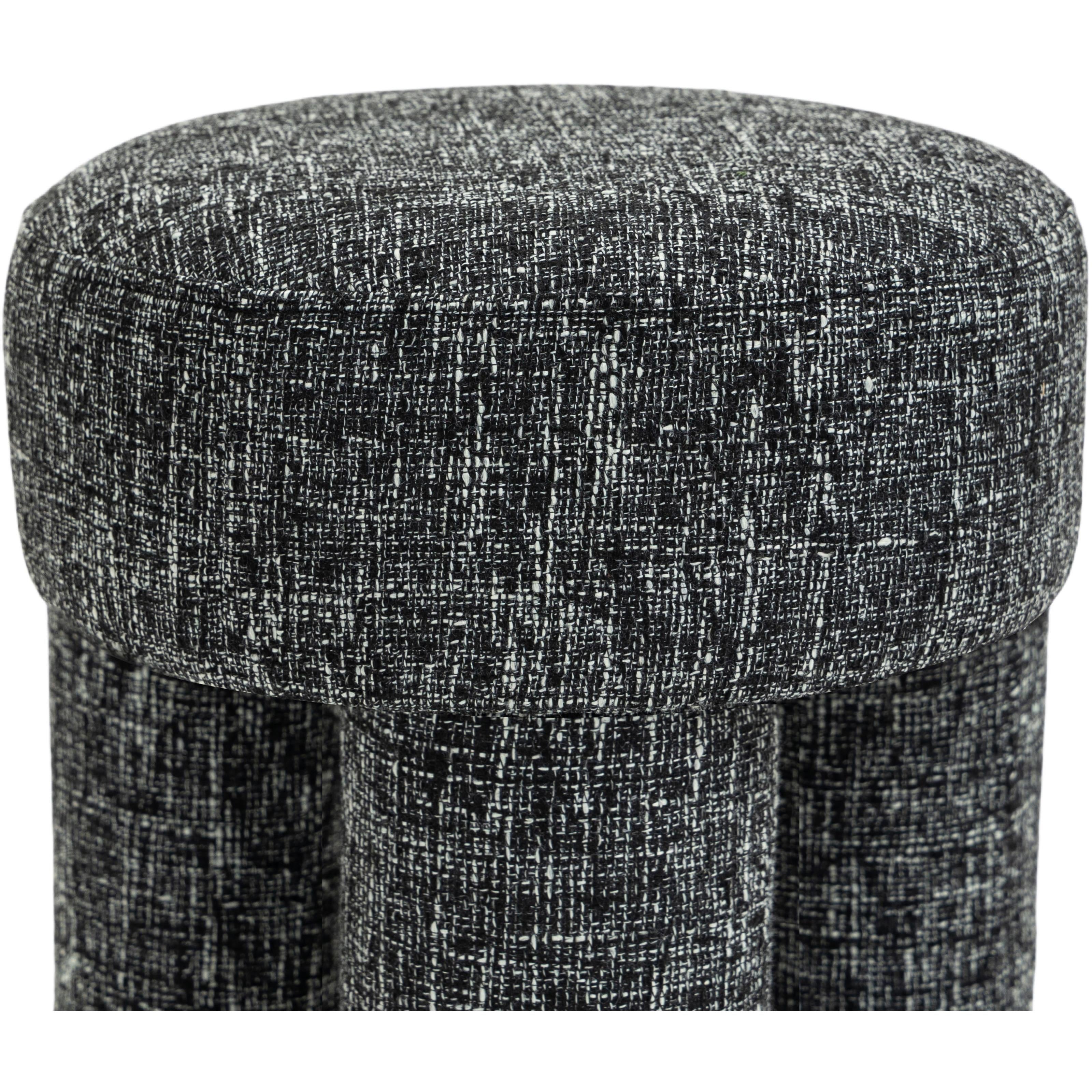 Meridian Larson Black Polyester Fabric Ottoman/Stool