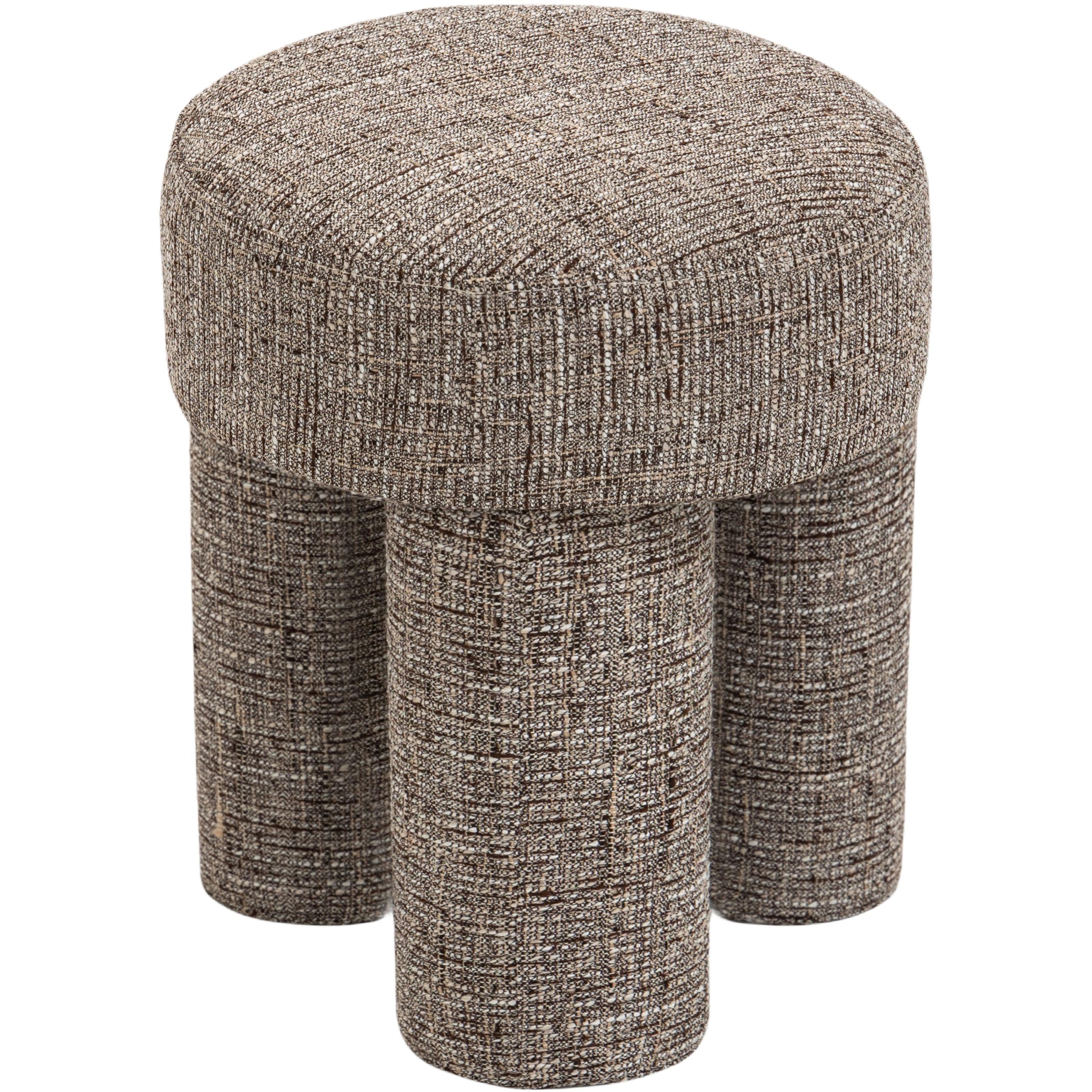 Meridian Larson Brown Polyester Fabric Ottoman/Stool