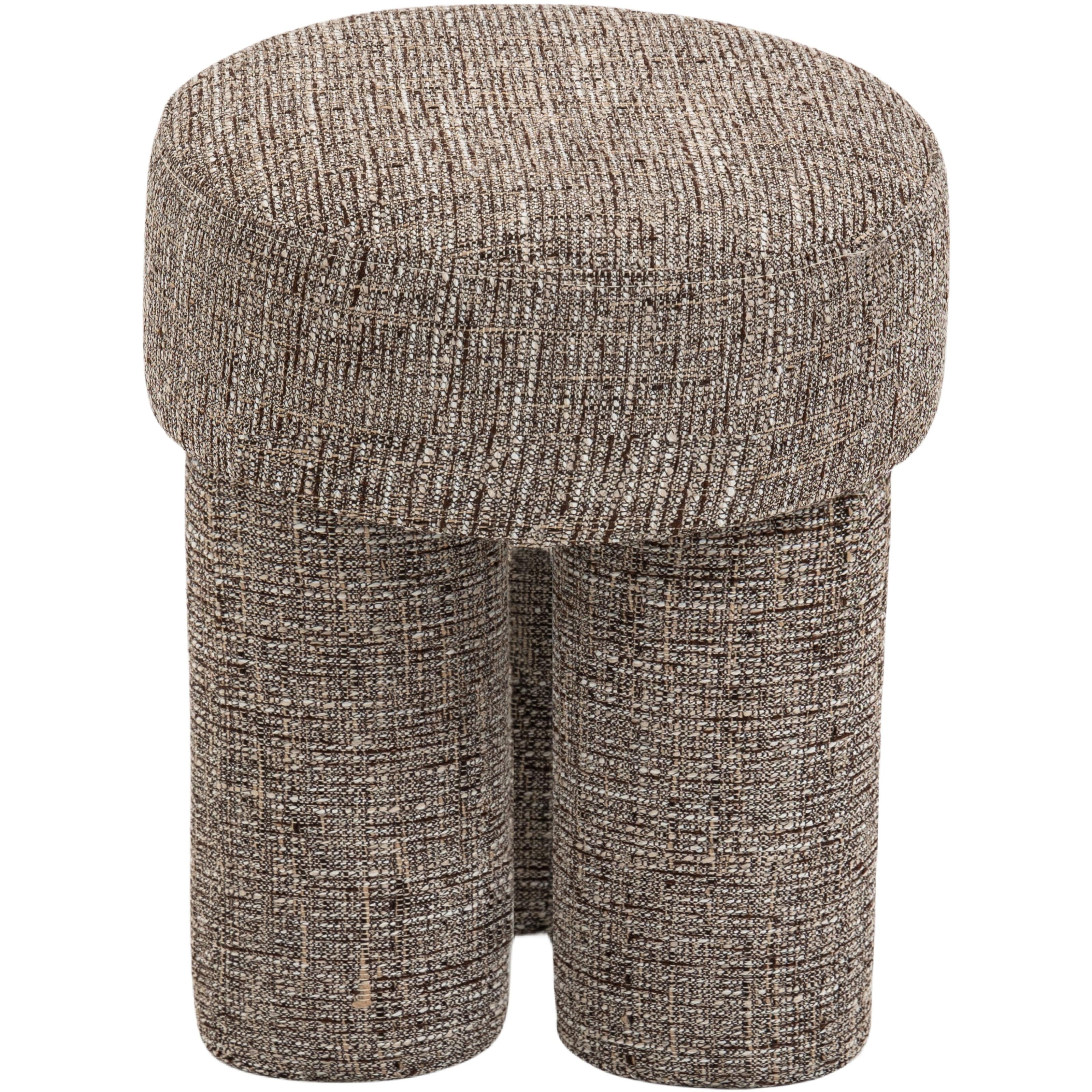 Meridian Larson Brown Polyester Fabric Ottoman/Stool