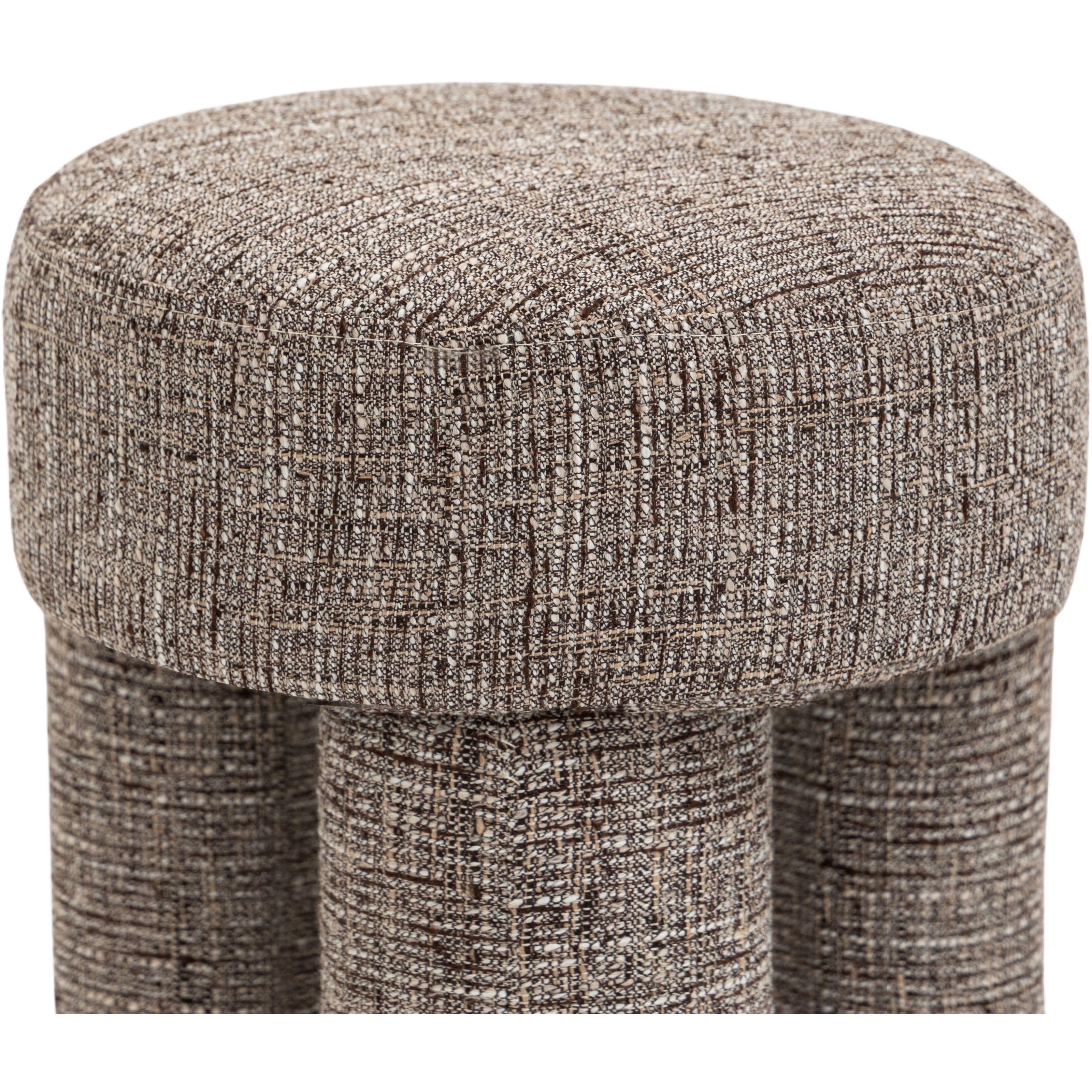Meridian Larson Brown Polyester Fabric Ottoman/Stool