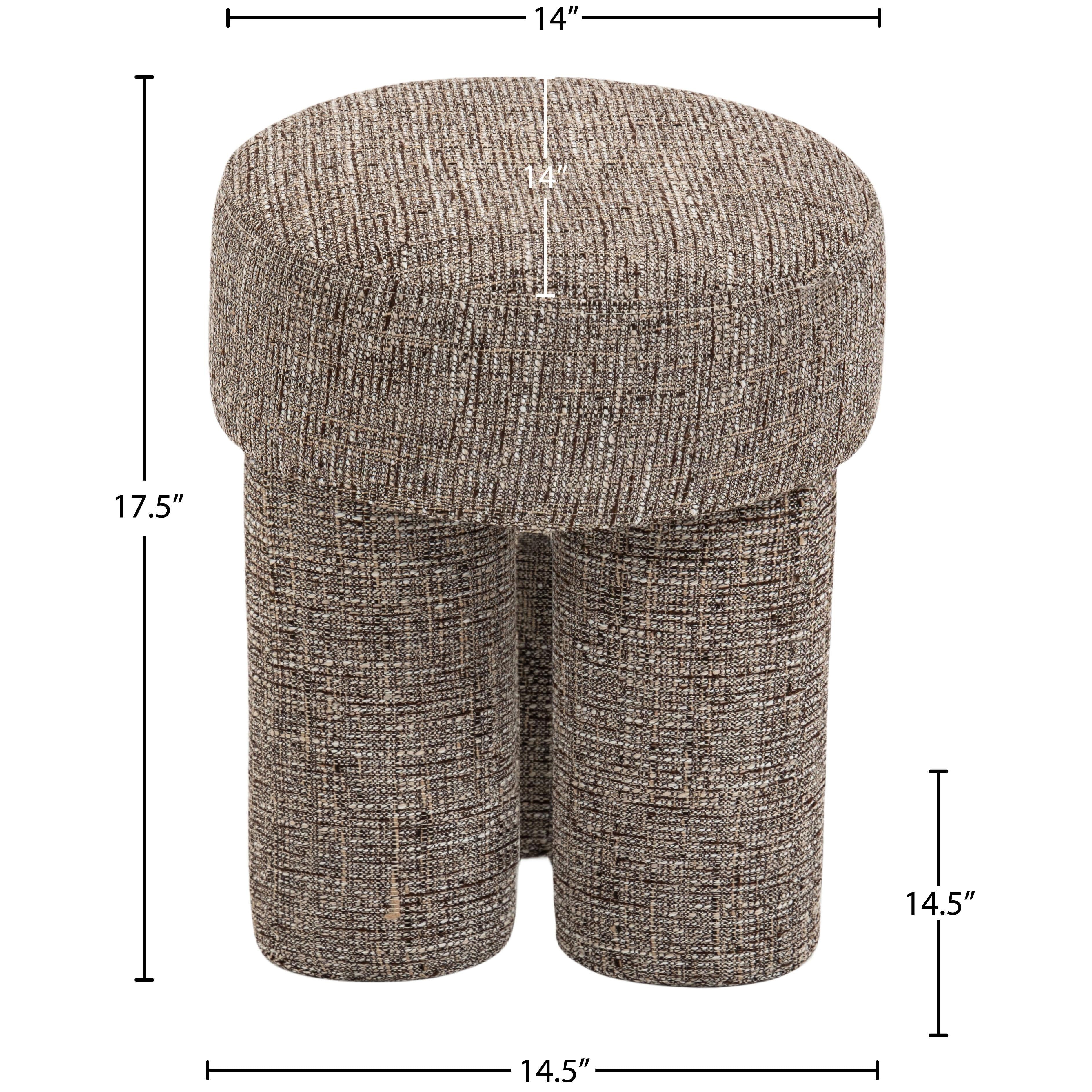 Meridian Larson Brown Polyester Fabric Ottoman/Stool
