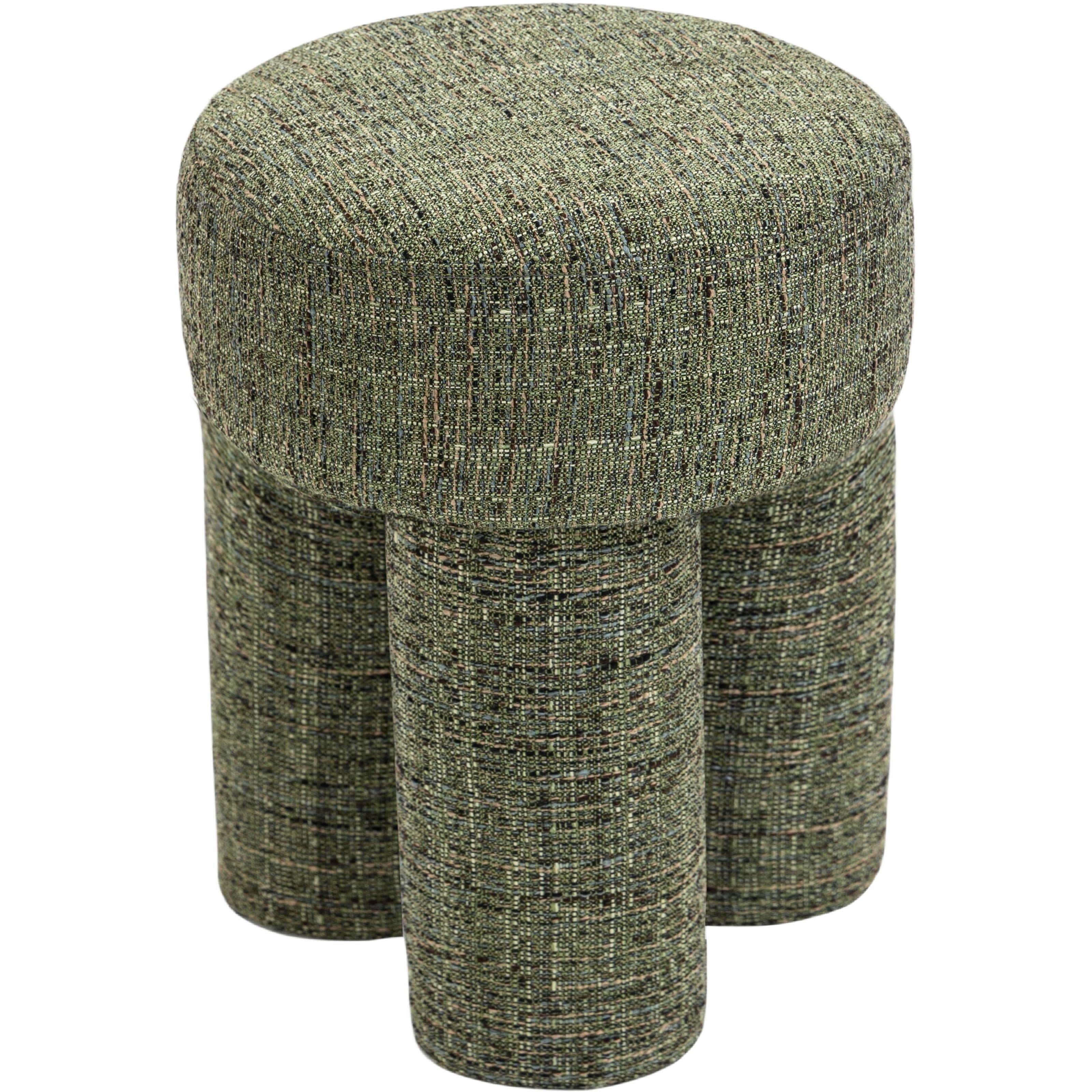 Meridian Larson Green Polyester Fabric Ottoman/Stool
