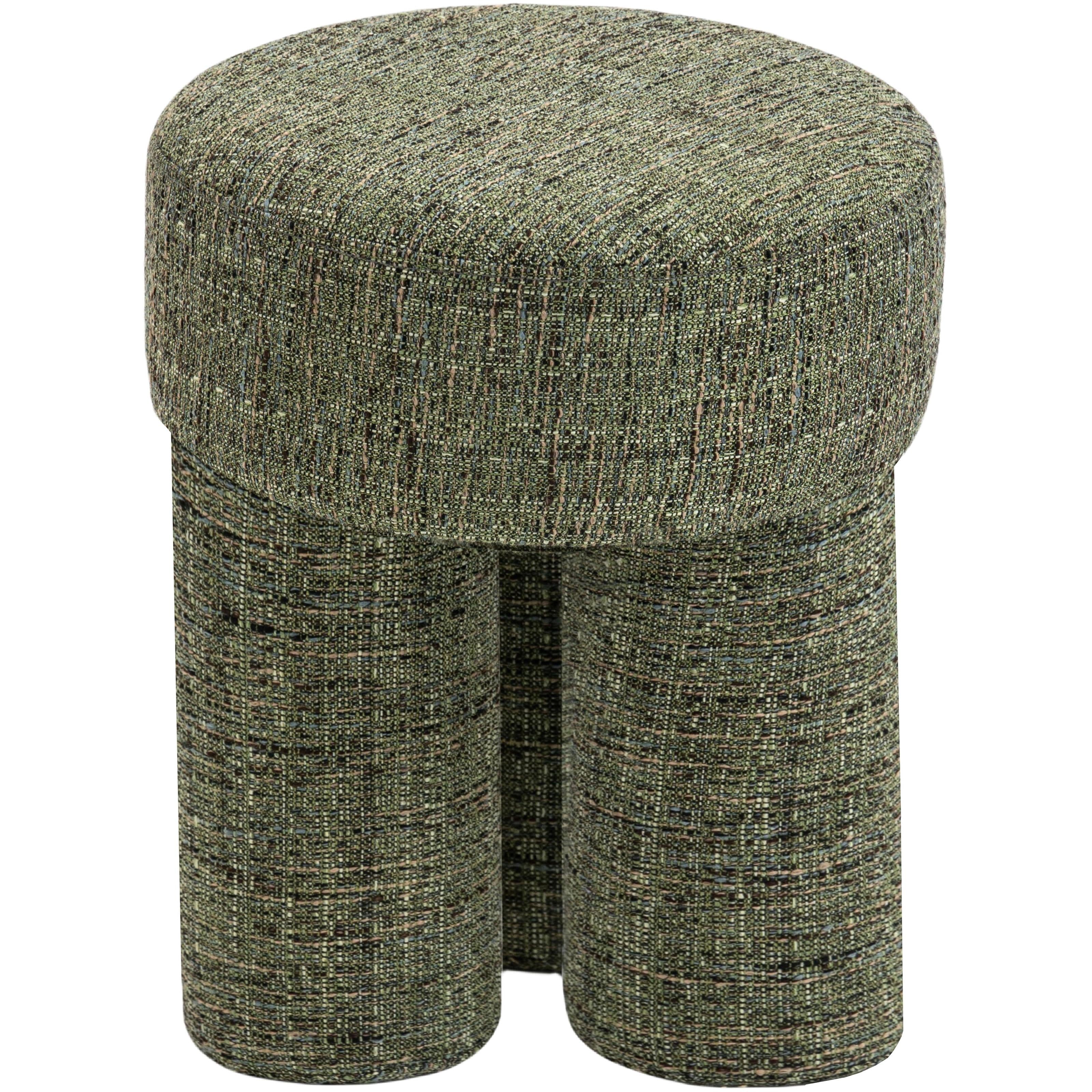 Meridian Larson Green Polyester Fabric Ottoman/Stool