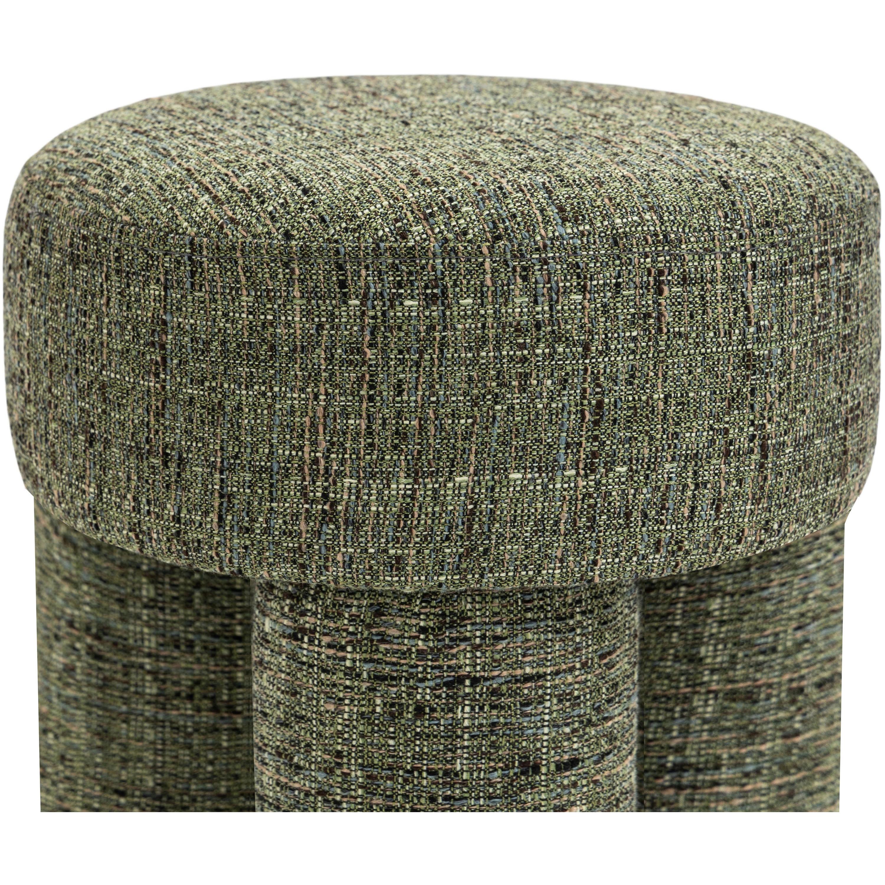 Meridian Larson Green Polyester Fabric Ottoman/Stool