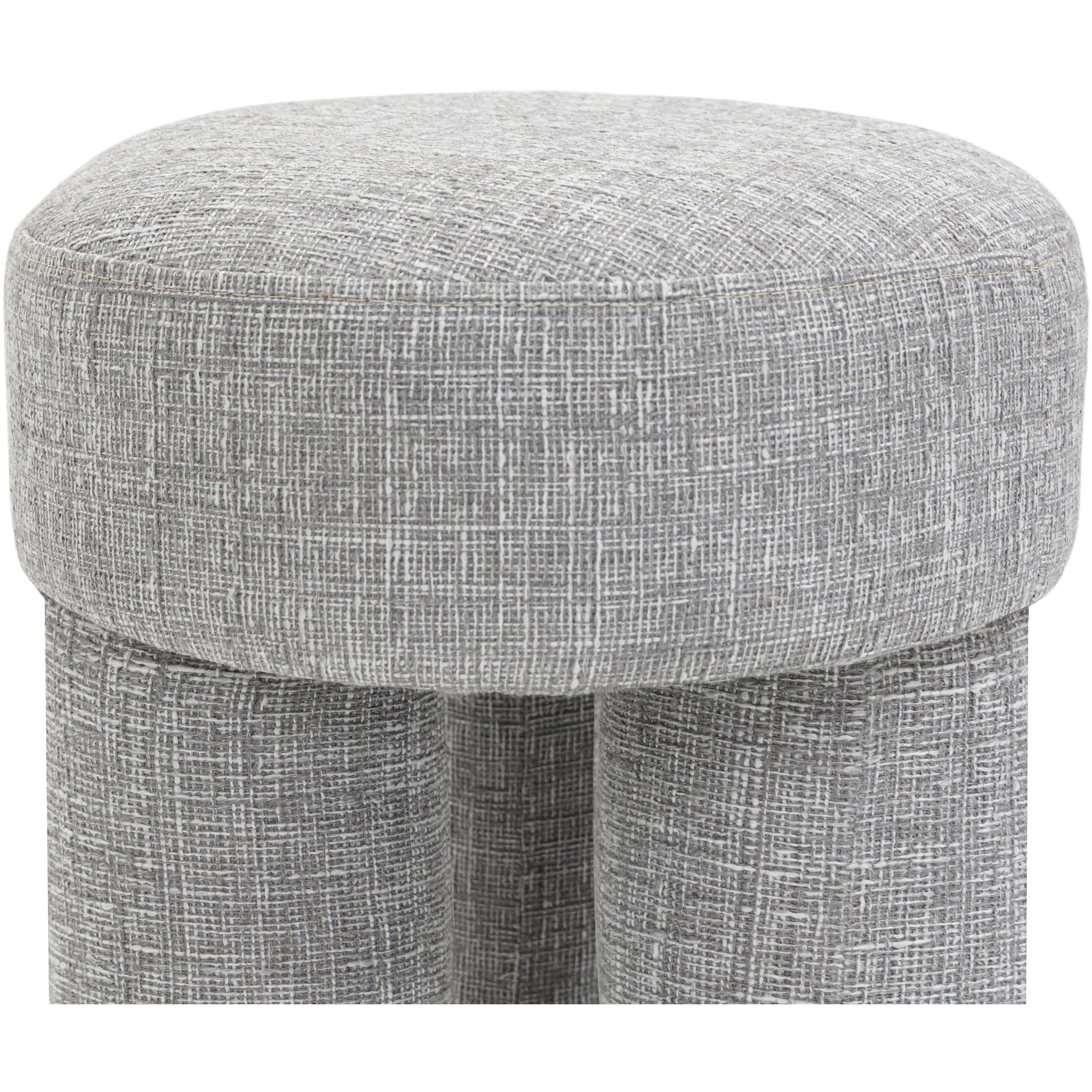Meridian Larson Grey Polyester Fabric Ottoman/Stool