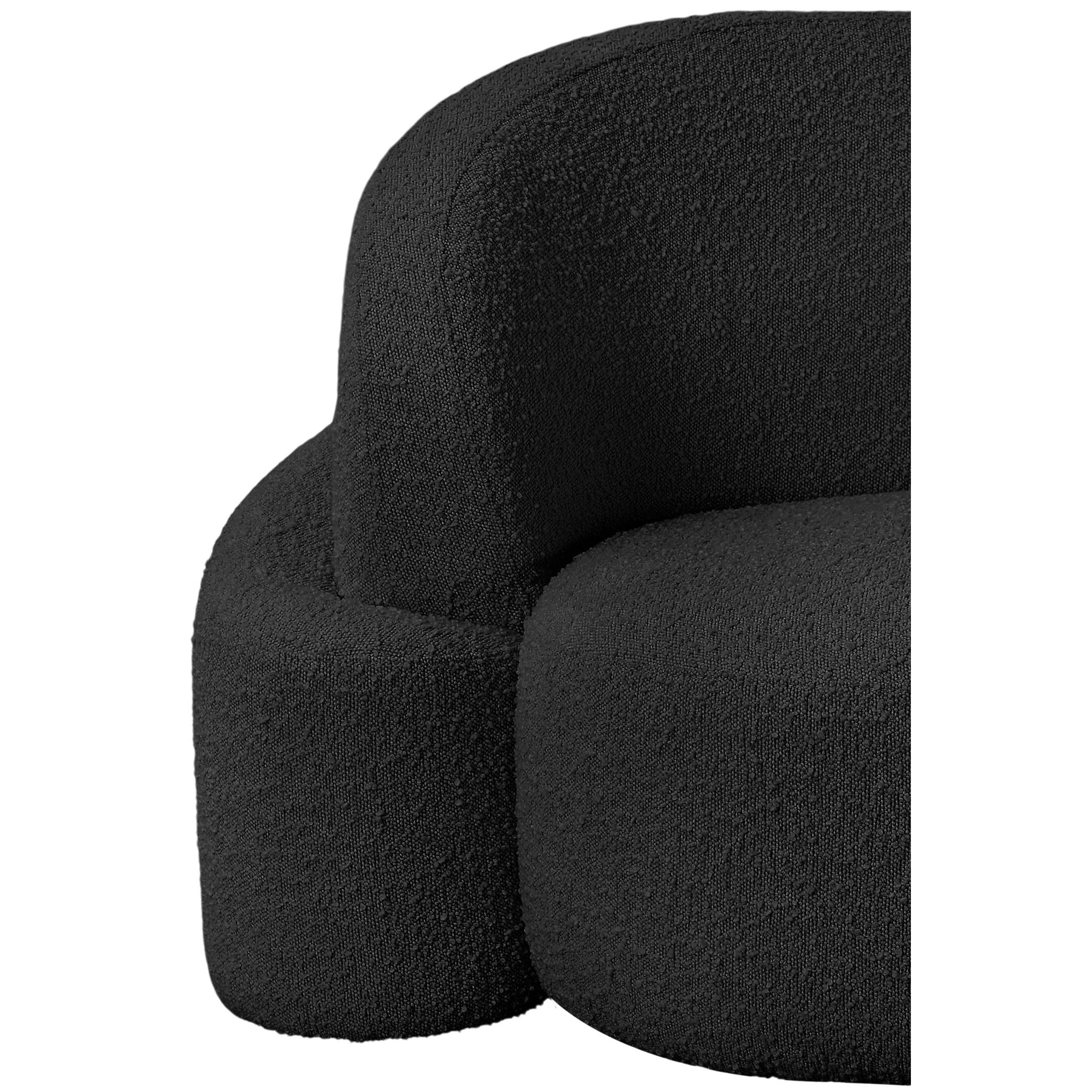 Meridian Principessa Black Boucle Fabric Chair