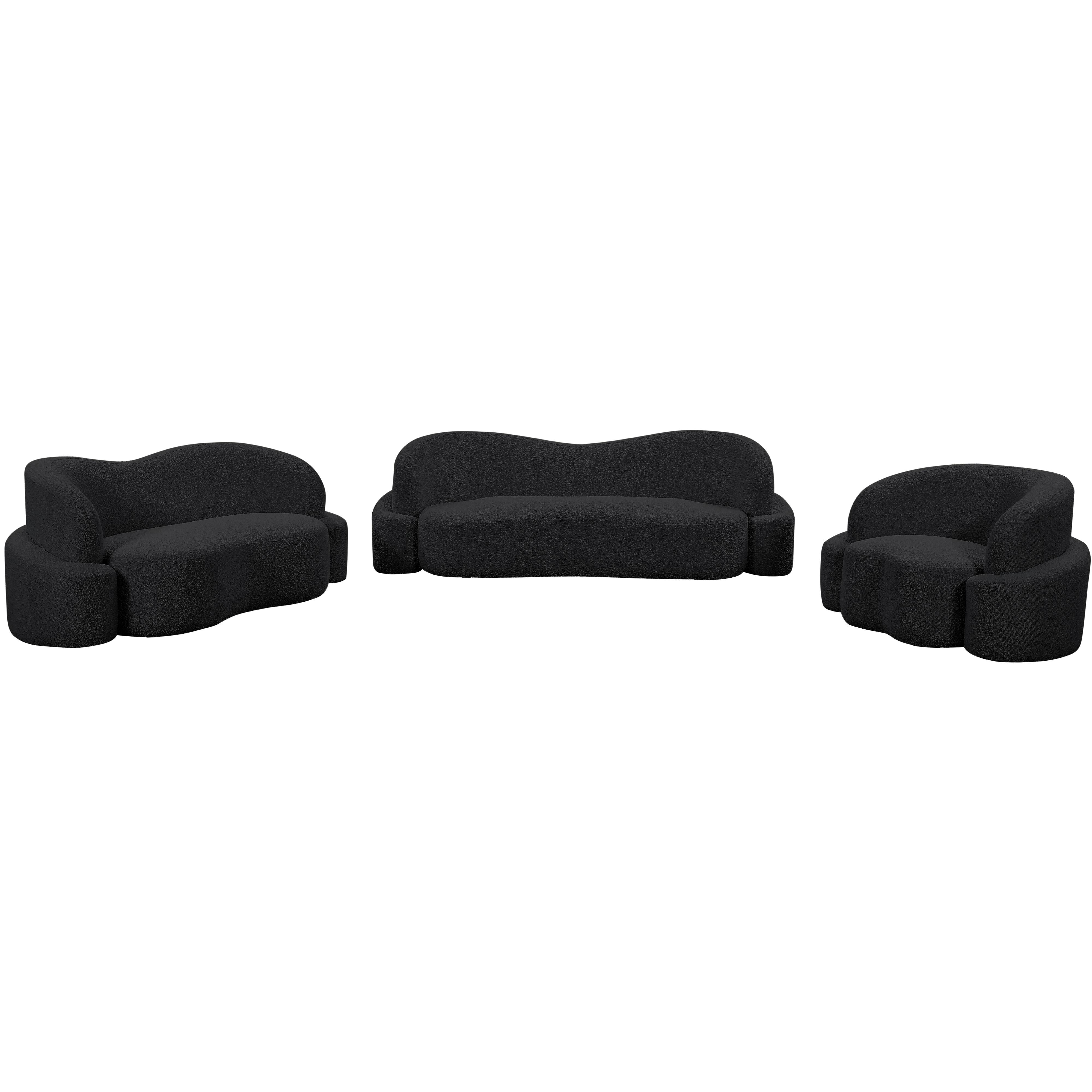 Meridian Principessa Black Boucle Fabric Chair