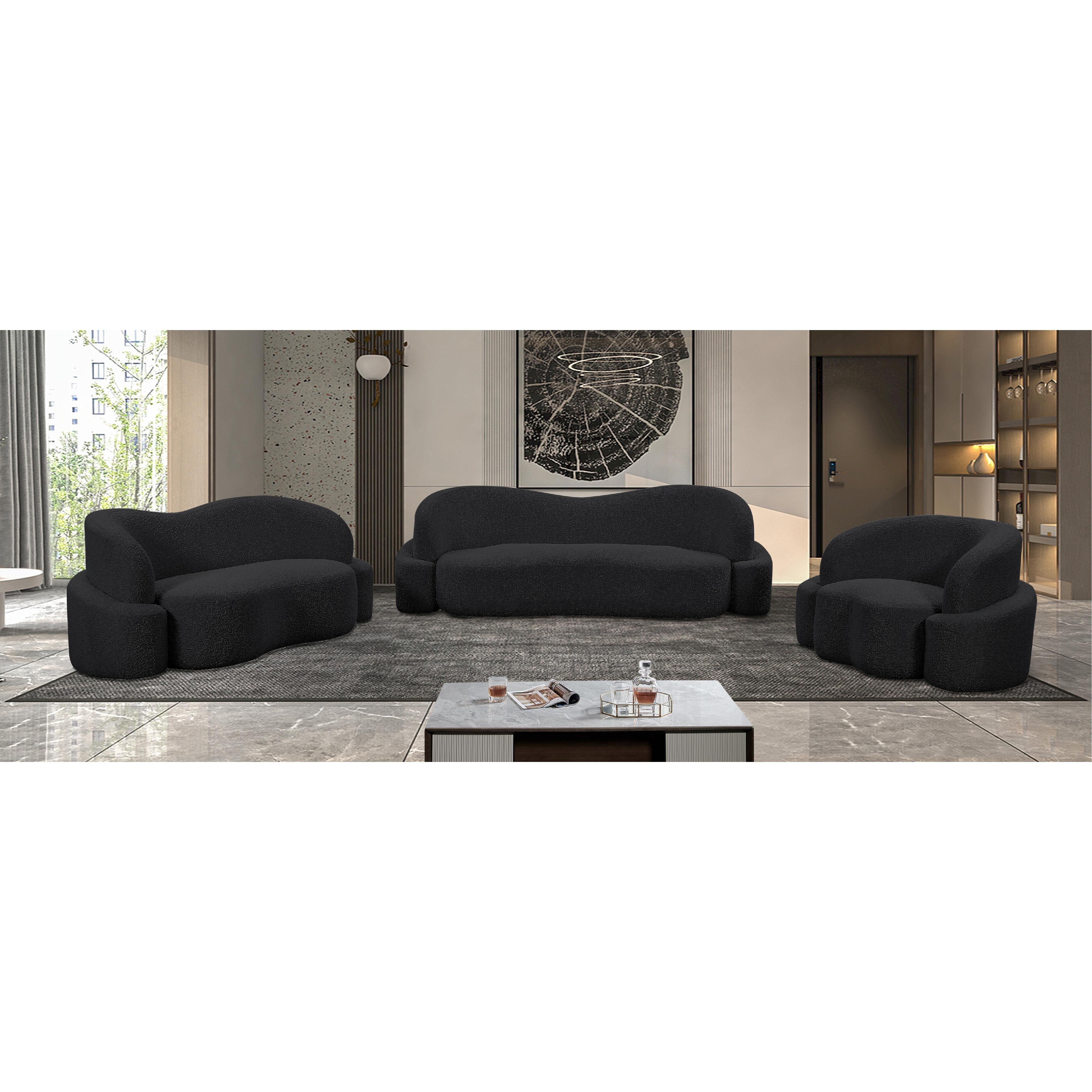 Meridian Principessa Black Boucle Fabric Chair
