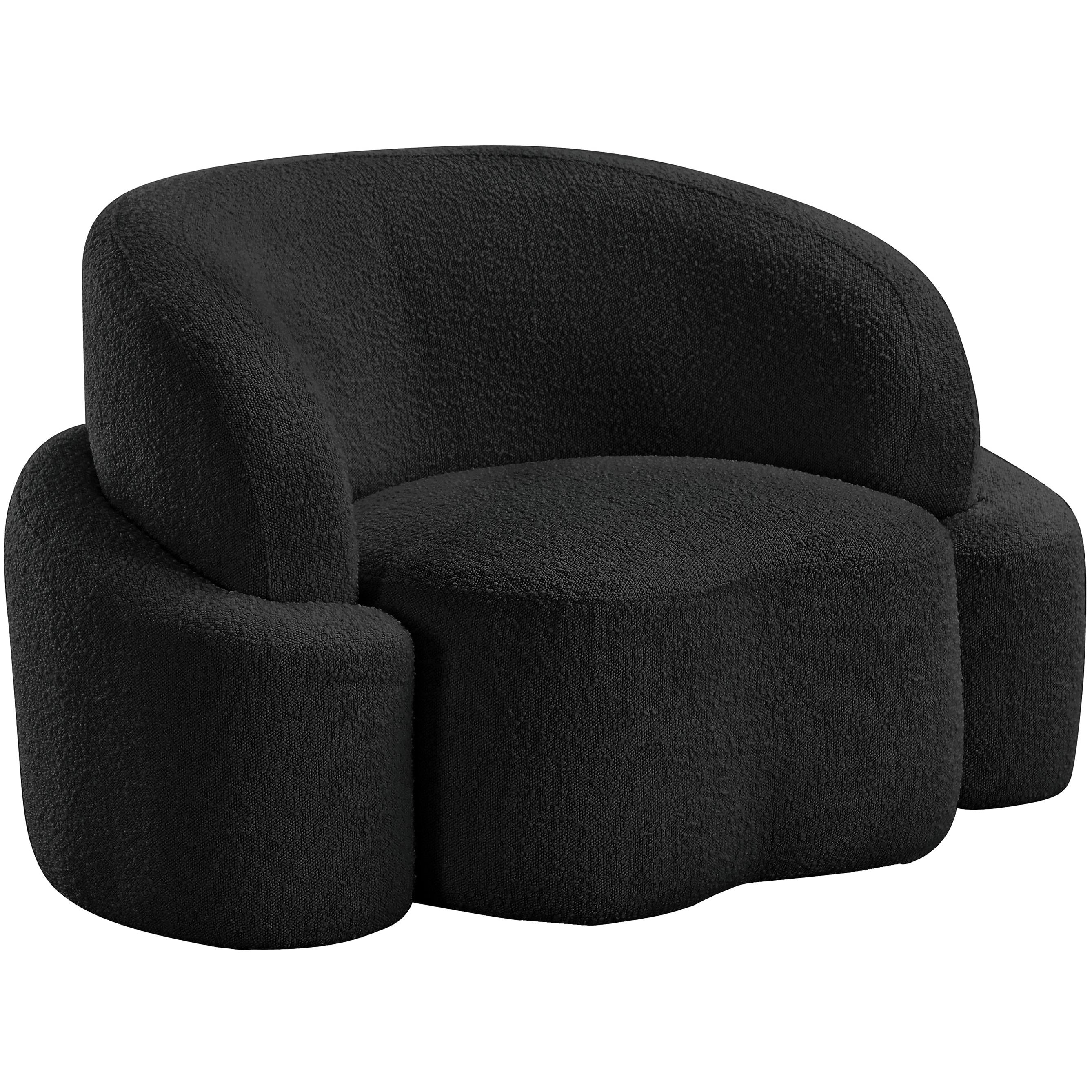 Meridian Principessa Black Boucle Fabric Chair
