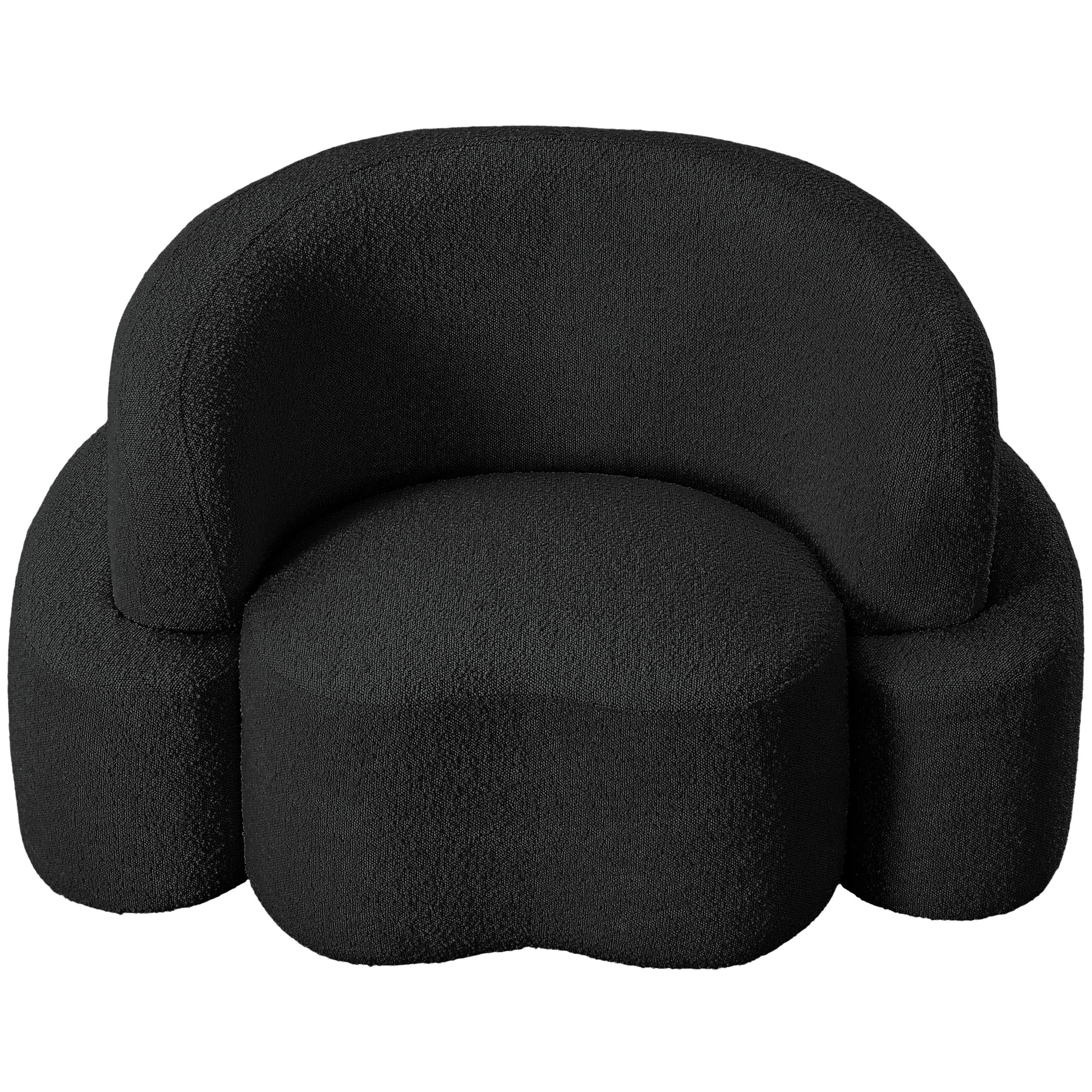 Meridian Principessa Black Boucle Fabric Chair
