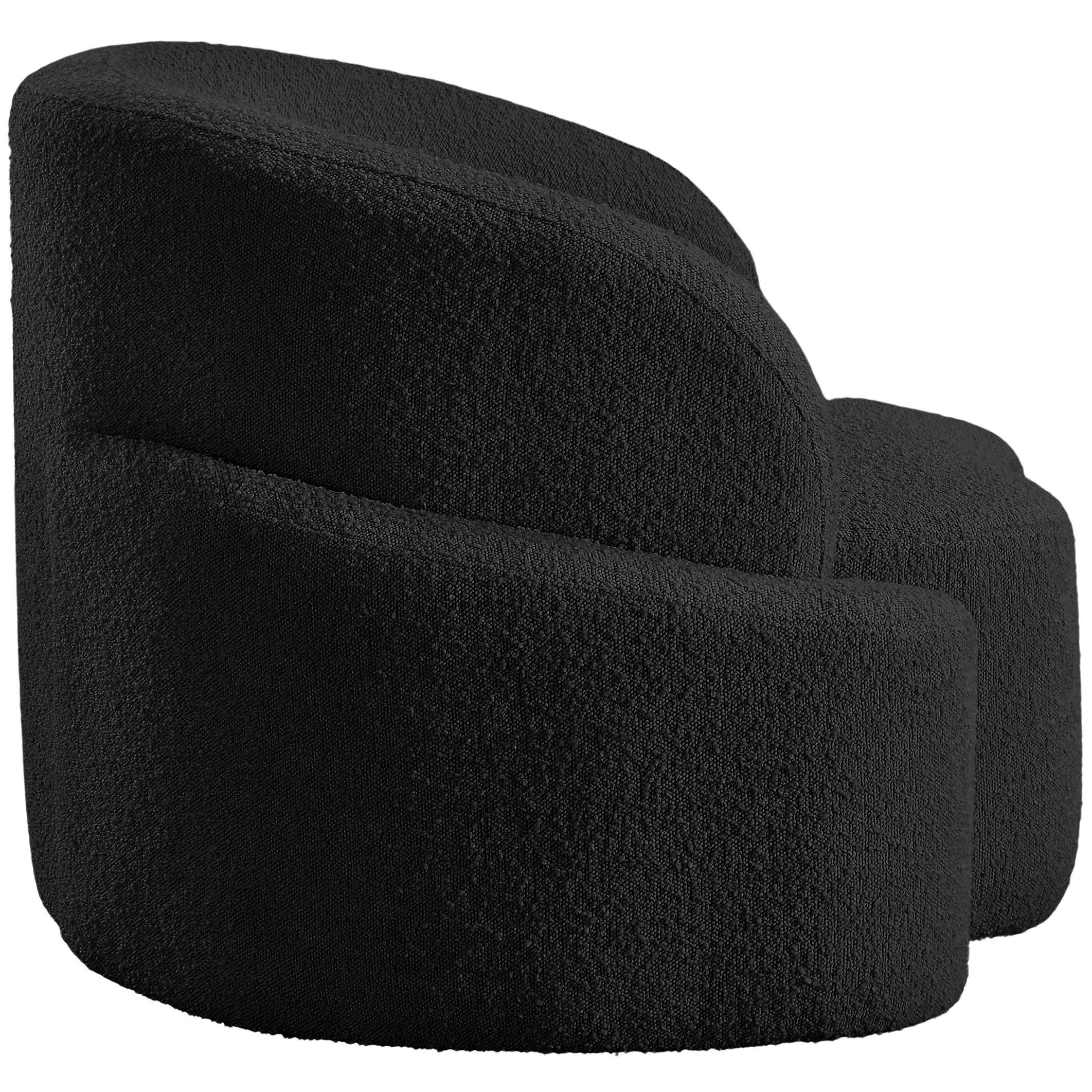 Meridian Principessa Black Boucle Fabric Chair