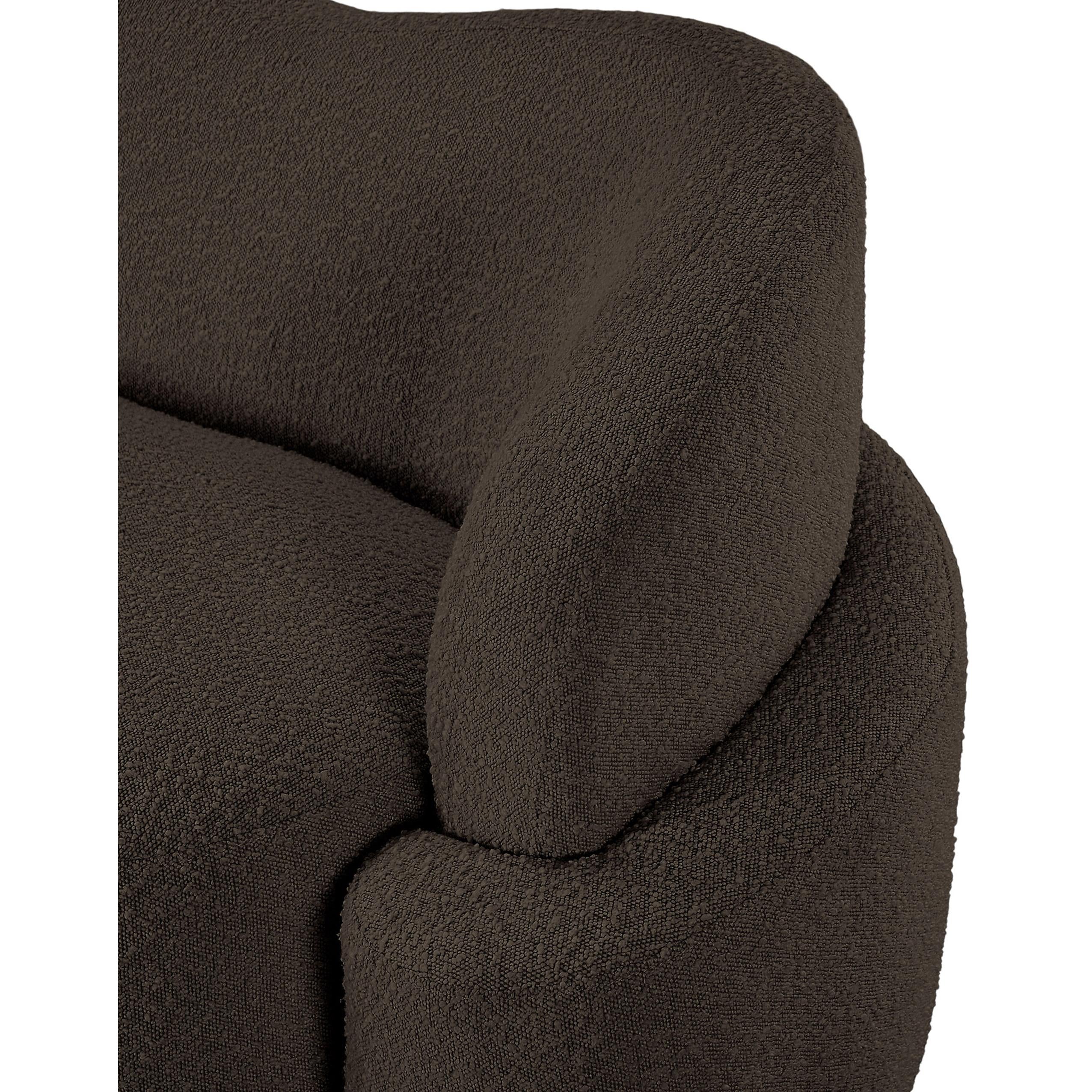 Meridian Principessa Brown Boucle Fabric Chair