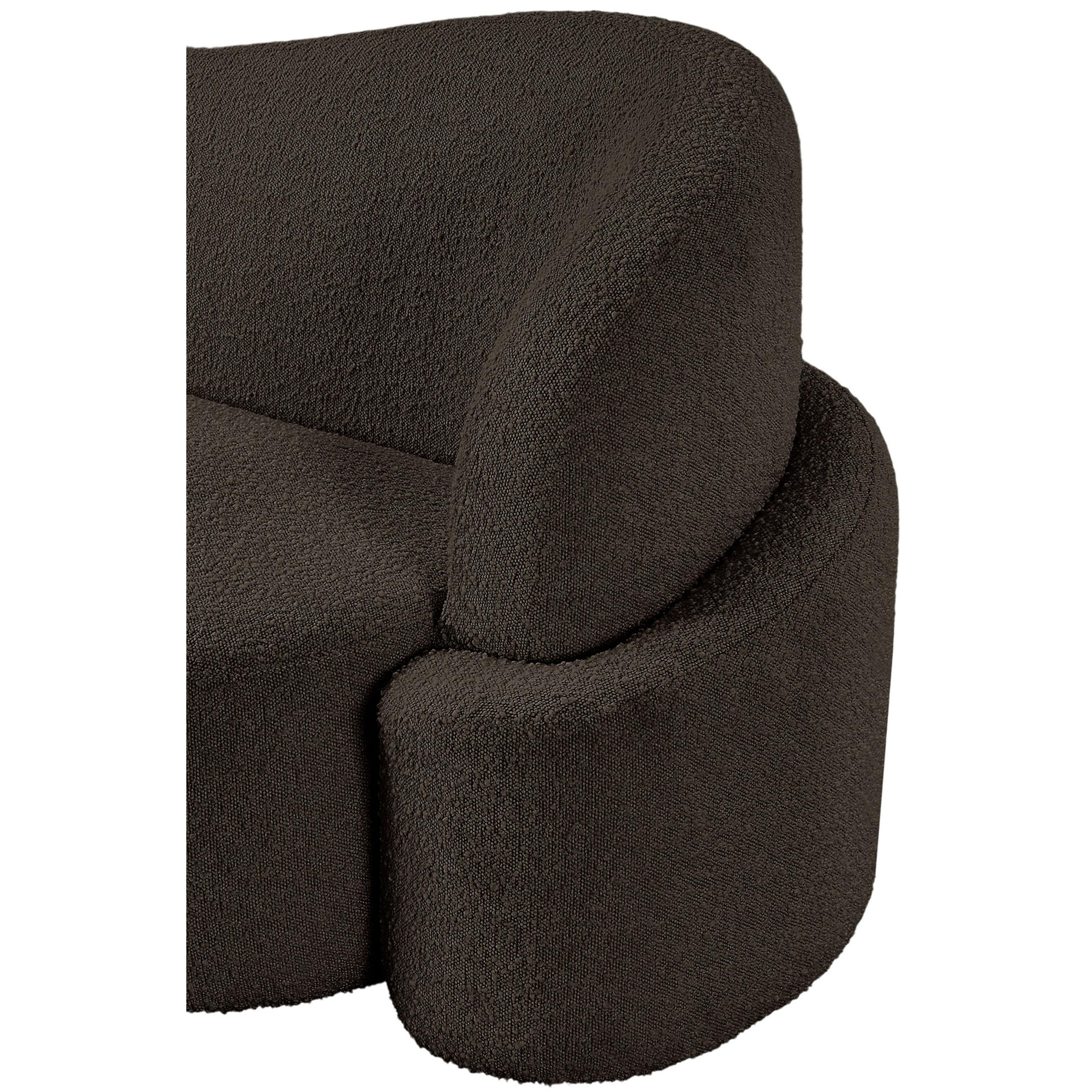 Meridian Principessa Brown Boucle Fabric Chair