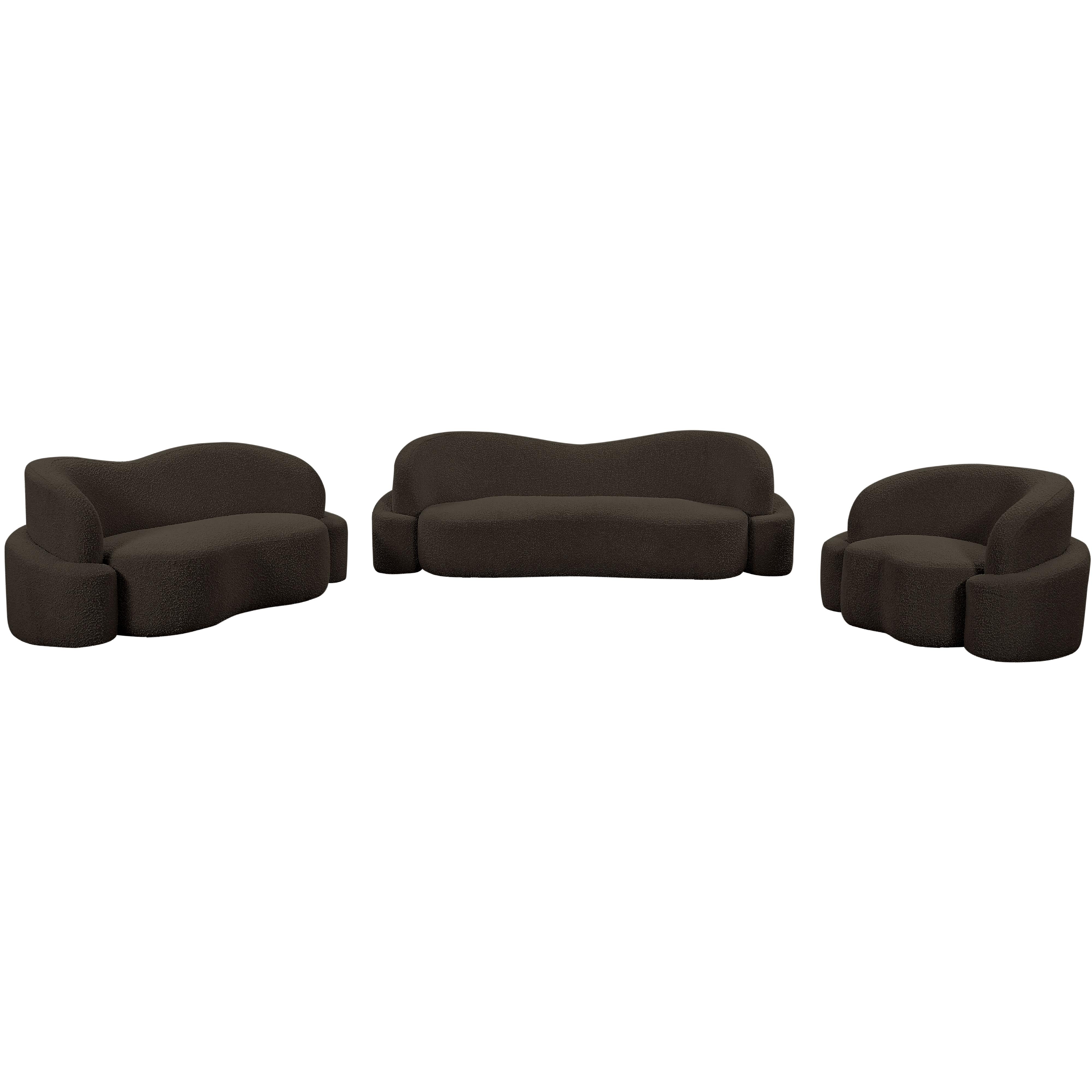Meridian Principessa Brown Boucle Fabric Chair