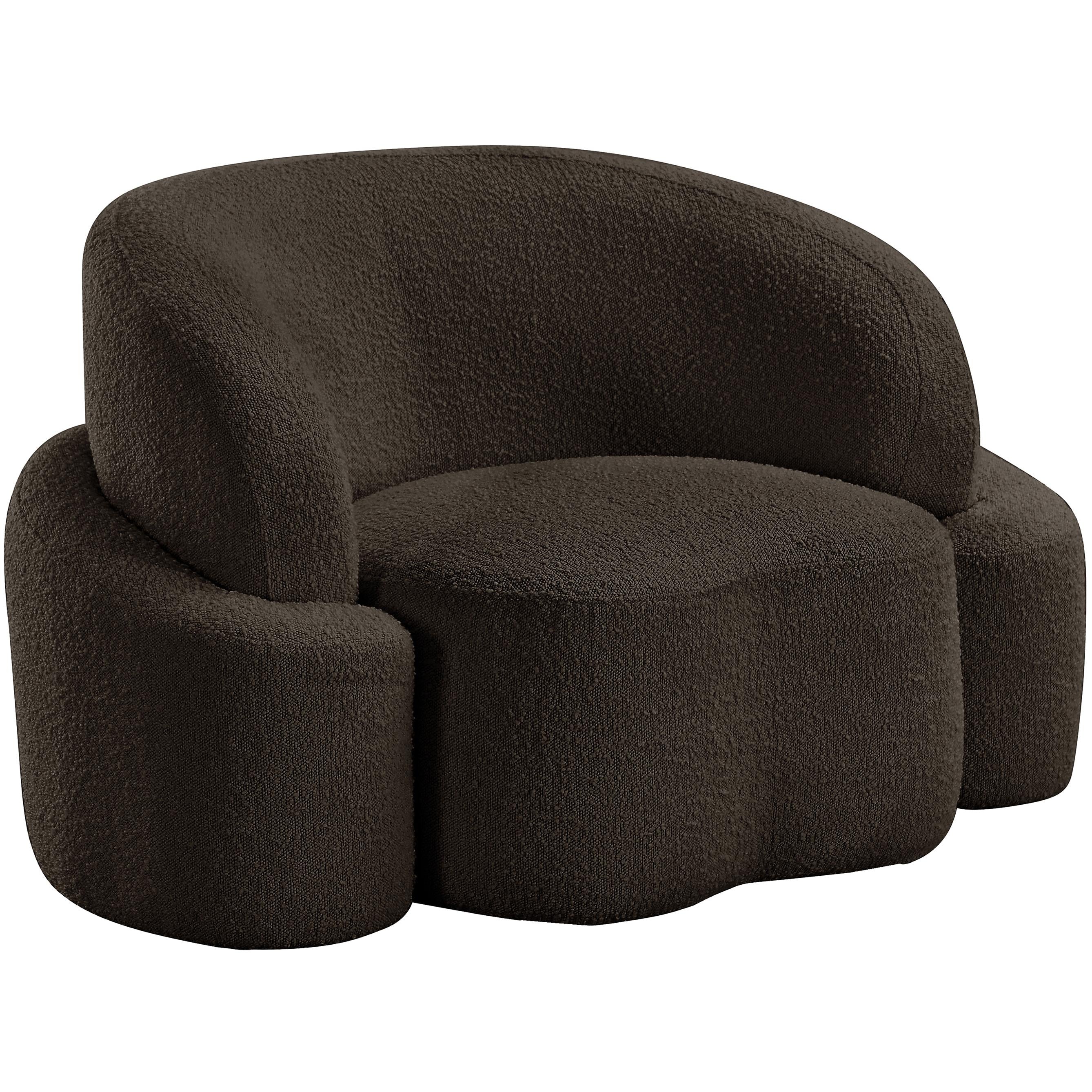 Meridian Principessa Brown Boucle Fabric Chair