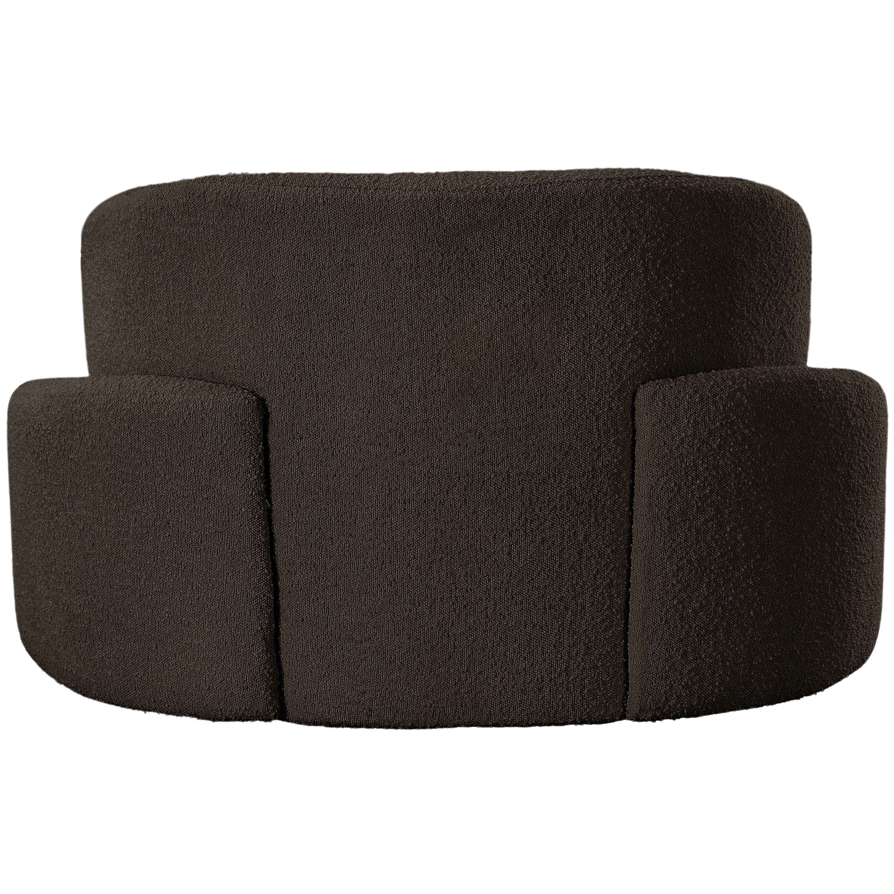 Meridian Principessa Brown Boucle Fabric Chair