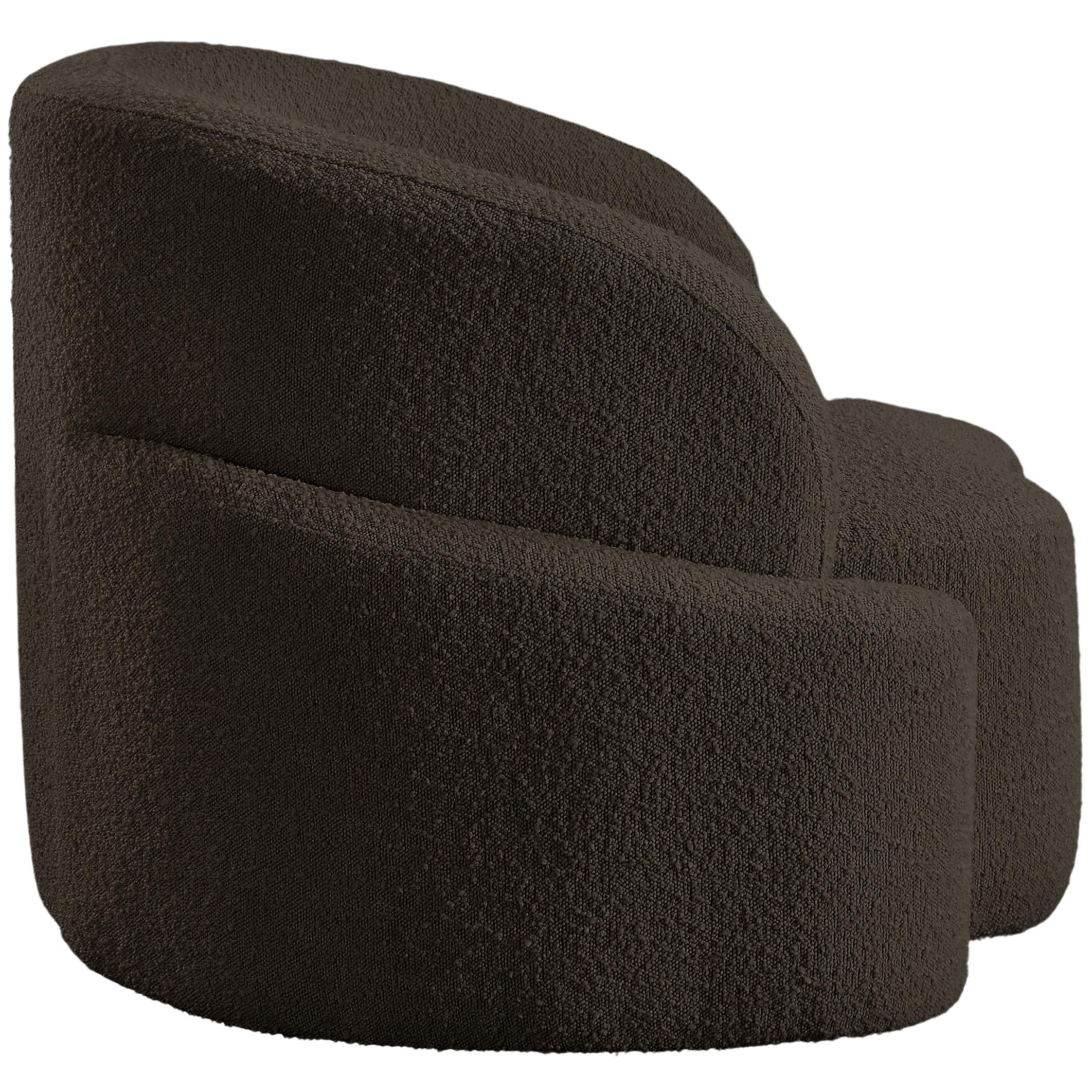Meridian Principessa Brown Boucle Fabric Chair