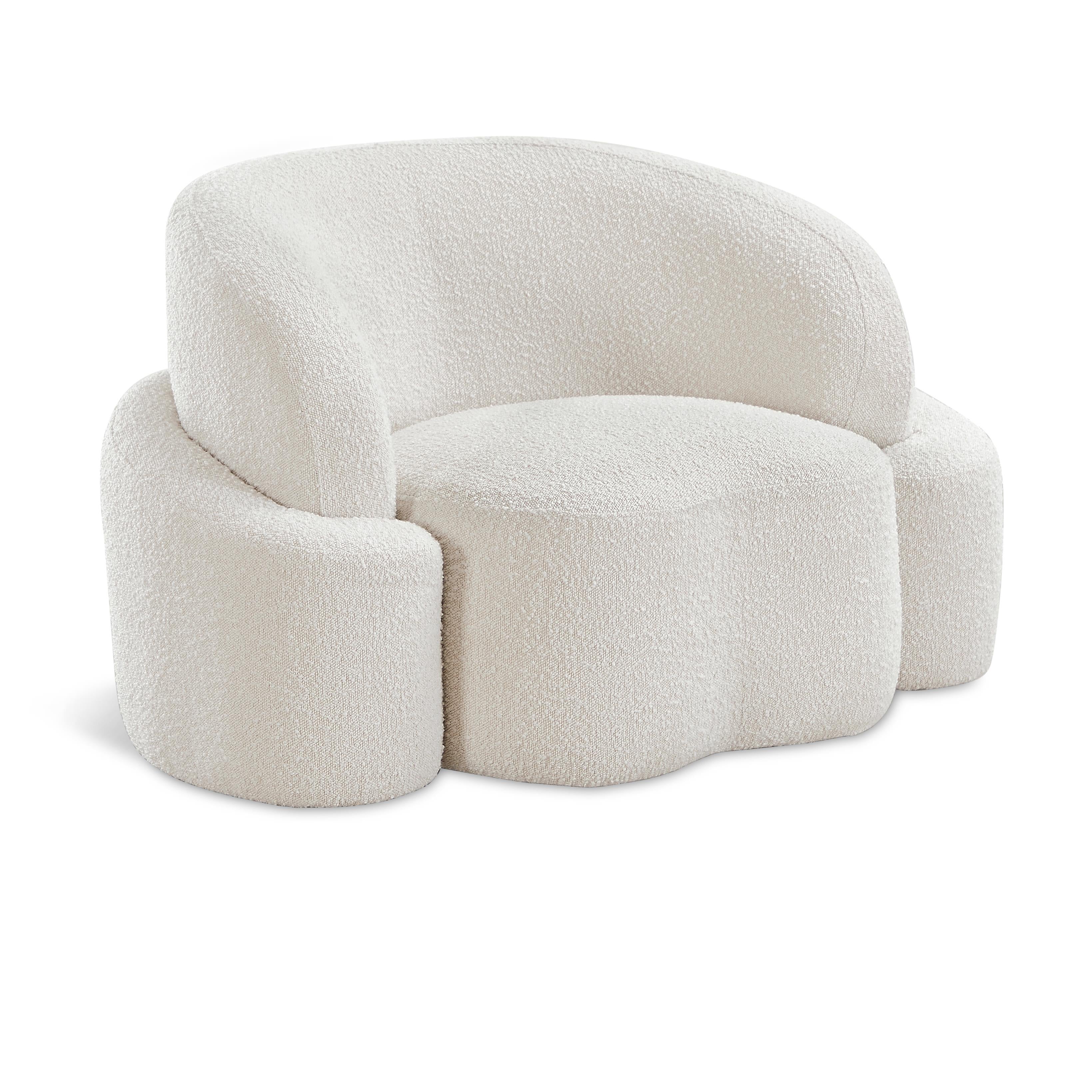 Meridian Principessa Cream Boucle Fabric Chair