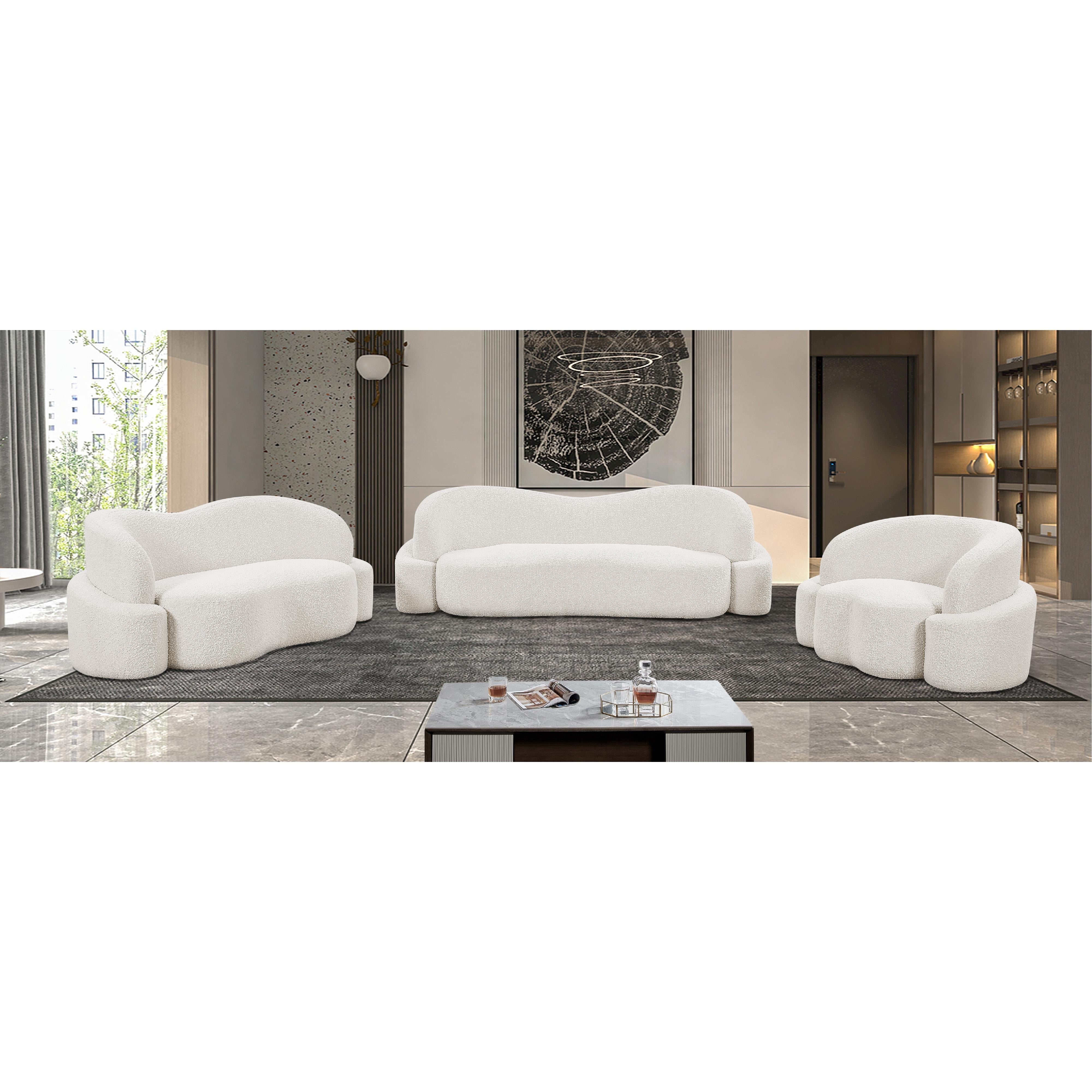 Meridian Principessa Cream Boucle Fabric Chair