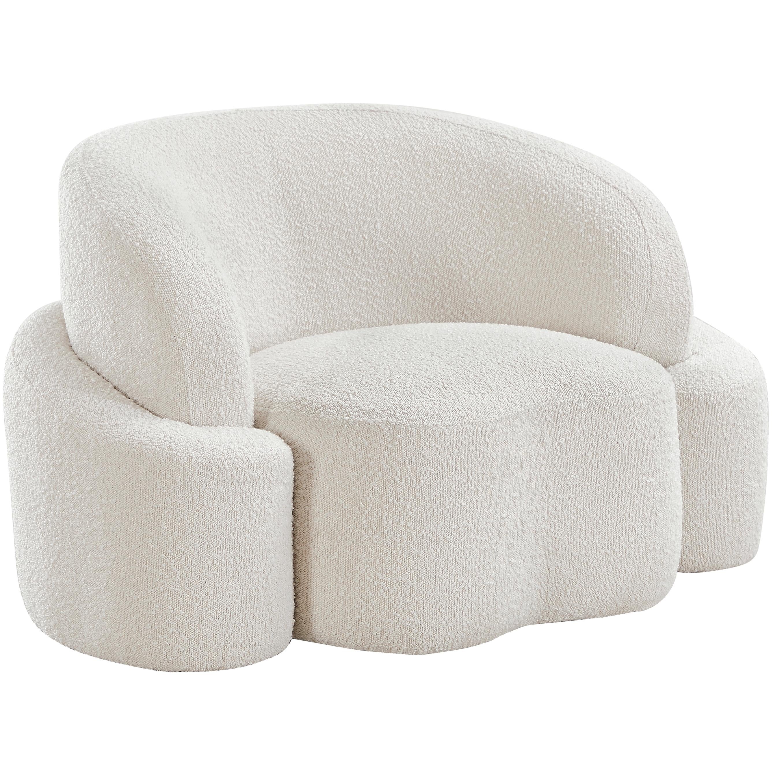 Meridian Principessa Cream Boucle Fabric Chair