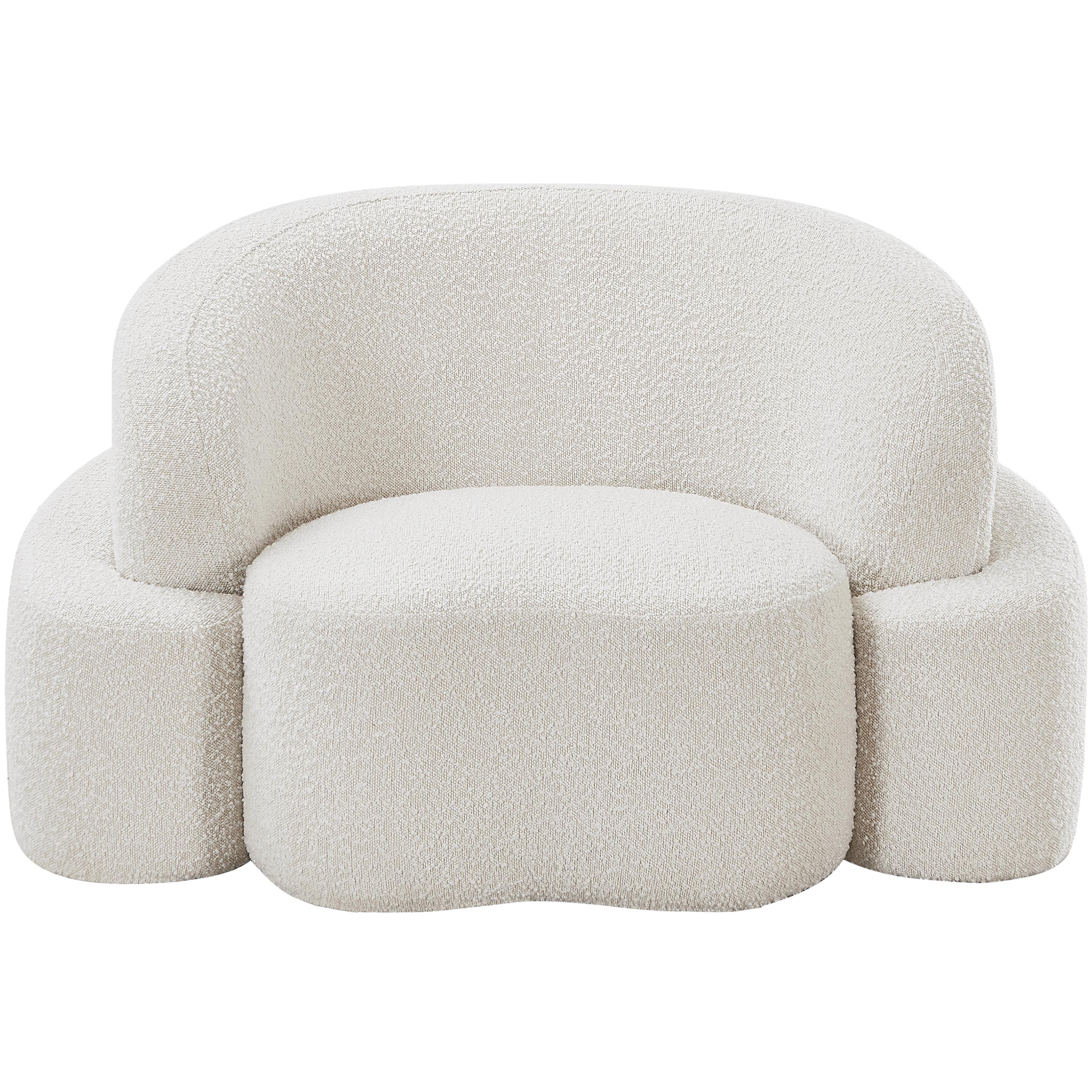 Meridian Principessa Cream Boucle Fabric Chair