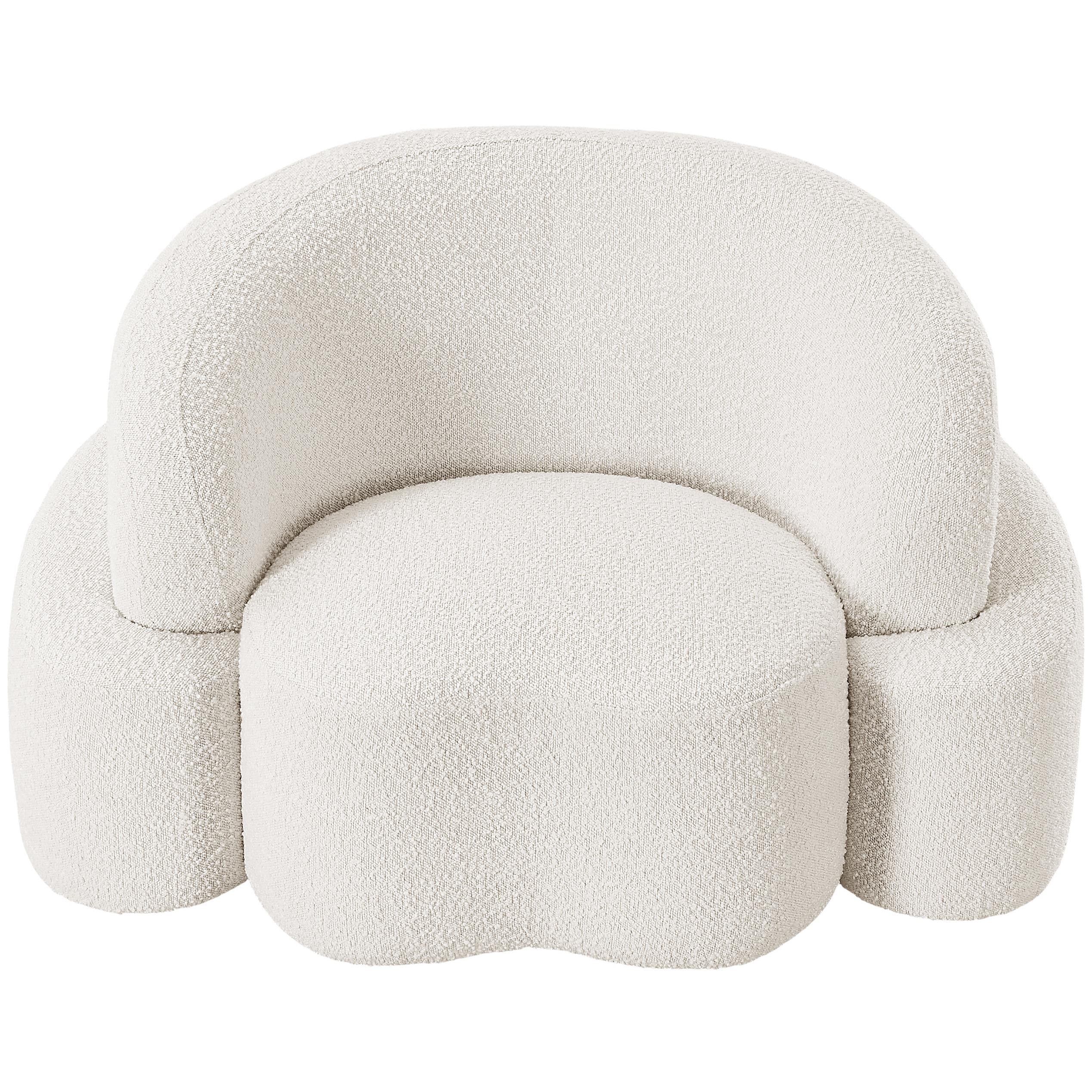 Meridian Principessa Cream Boucle Fabric Chair