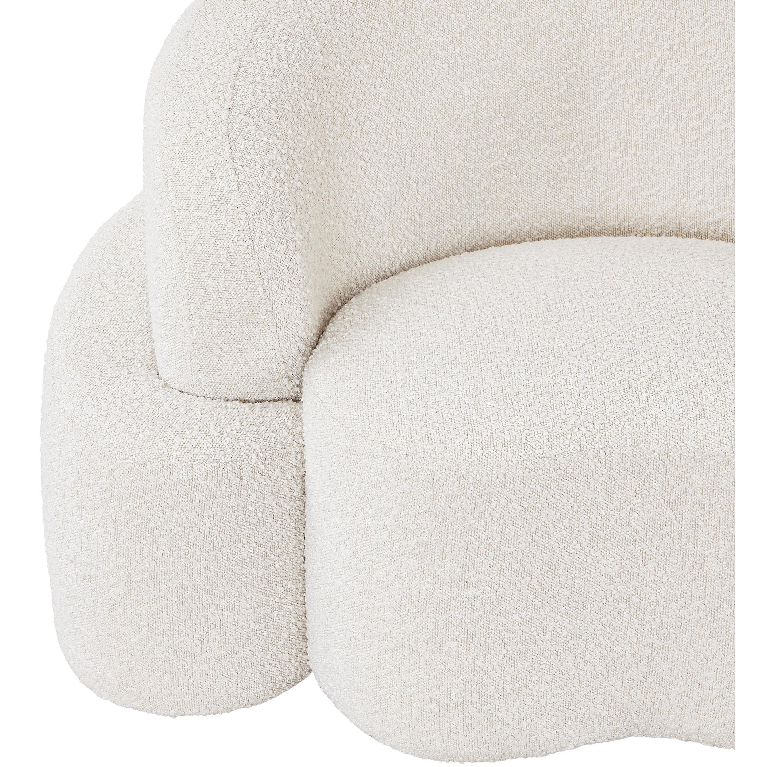 Meridian Principessa Cream Boucle Fabric Chair