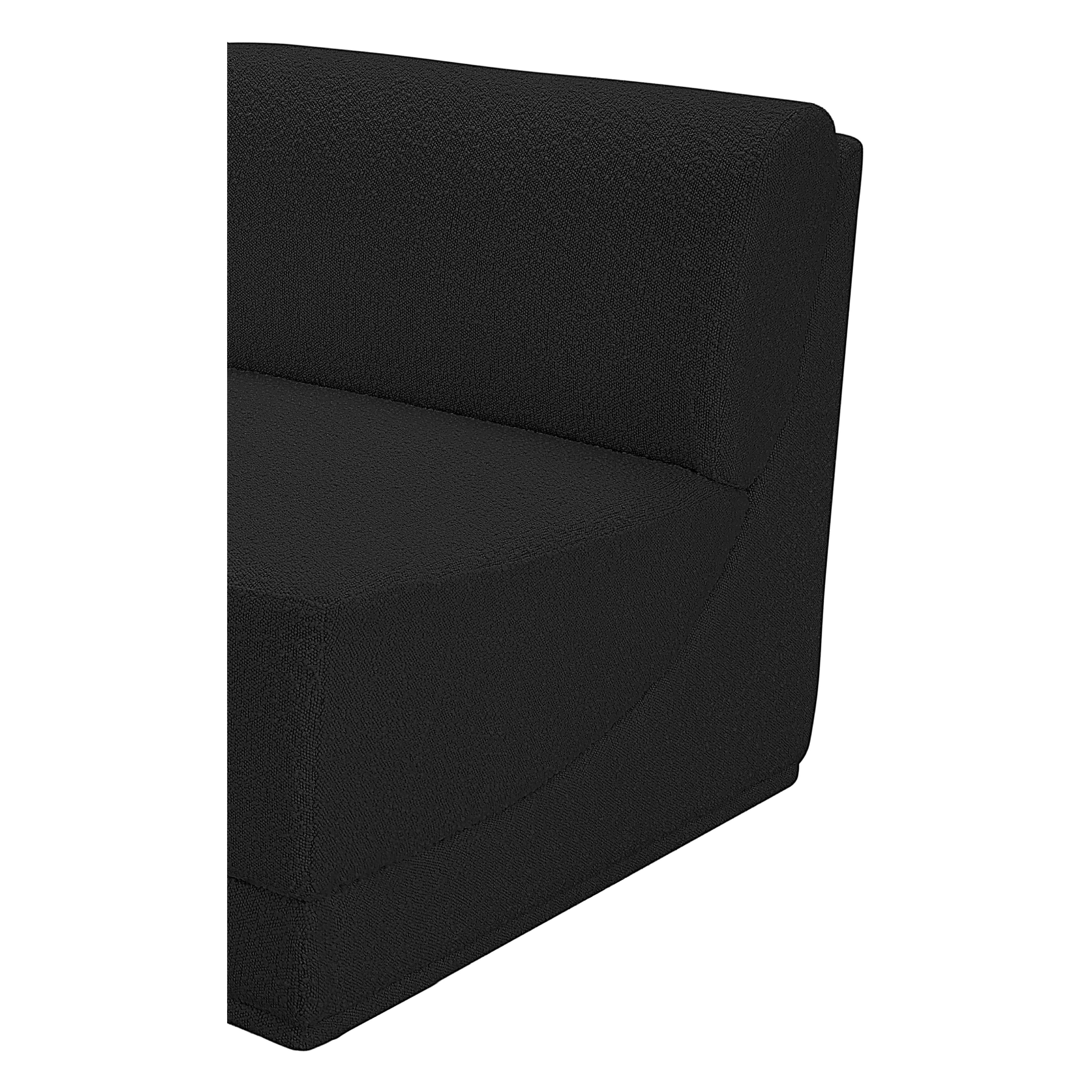 Meridian Ollie Black Boucle Fabric Armless